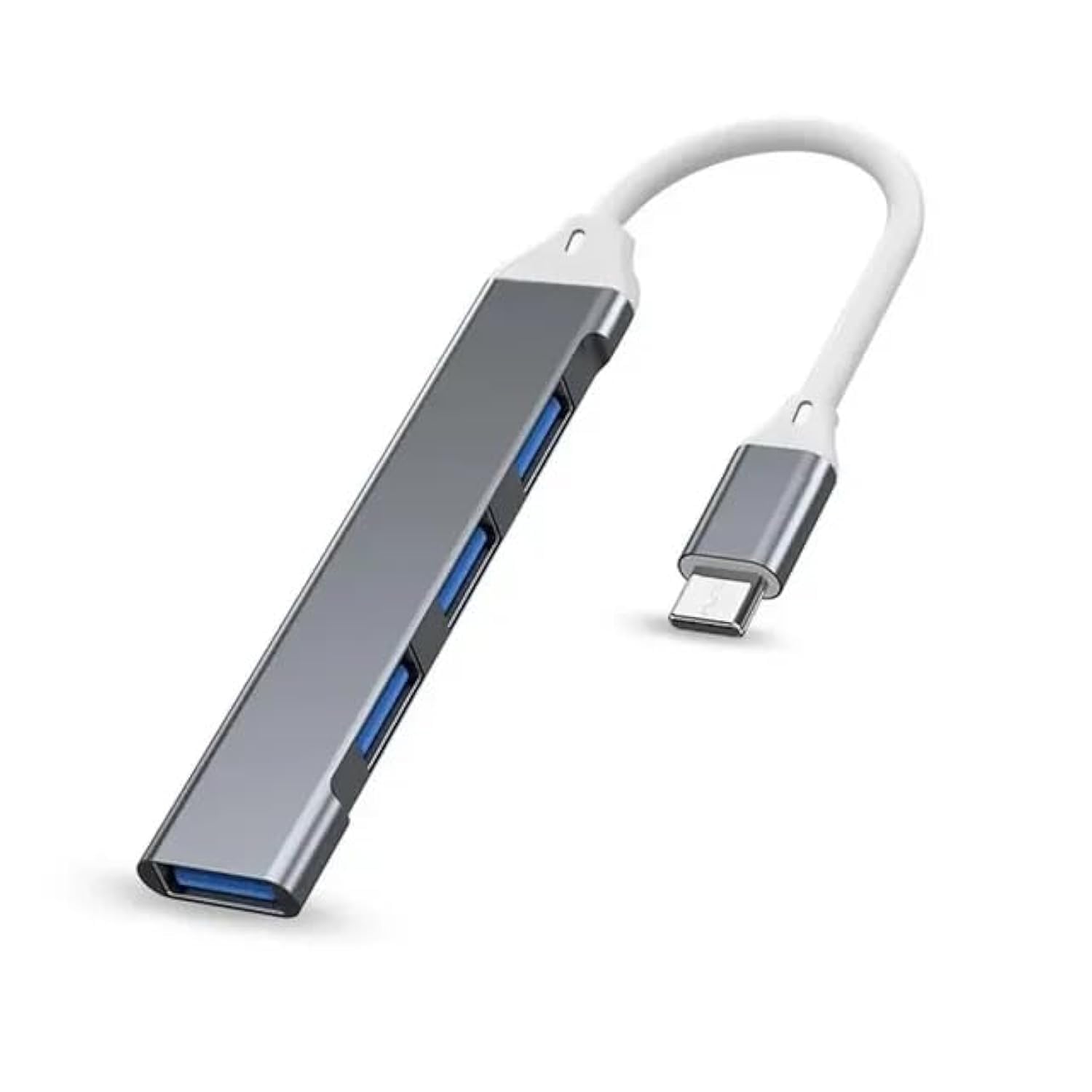4-in-1 USB C Hub Adapter with 4 Ports - USB 3.0 Splitter & Expander for MacBook Pro/Air, Windows Laptops, Chromebook (Space Gray) - Perfect for Office Work, Travel & Multi-Device Charging
