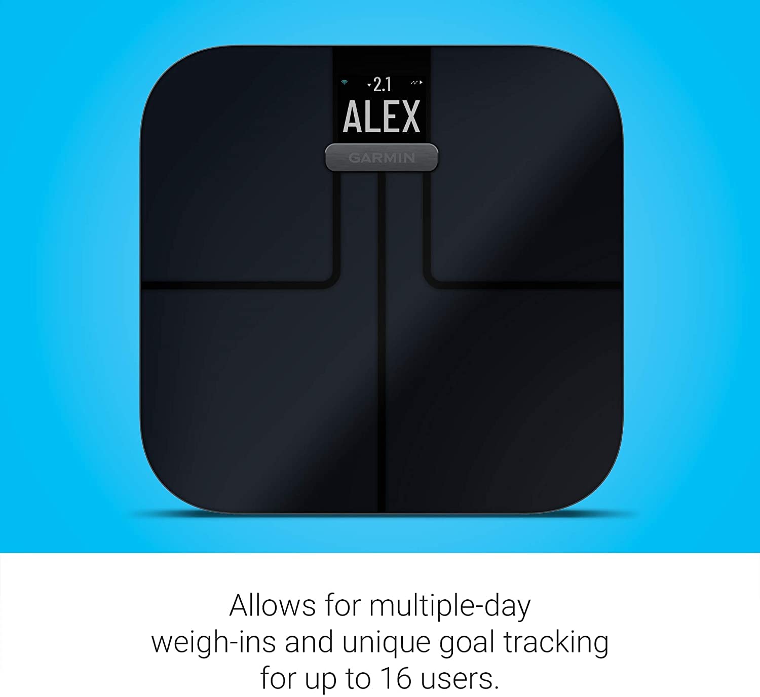 Garmin Index S2 Smart Scale - Wireless Body Composition Analyzer for Weight, Body Fat, Muscle Mass, Bone Mass & Body Water - Black (010-02294-02) | Perfect for Home Gym, Fitness Tracking & Health Monitoring