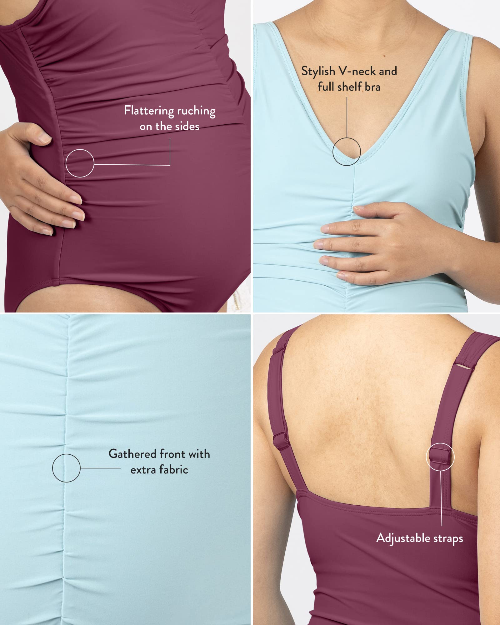 Kindred Bravely Gathered One Piece Maternity Swimsuit for Women - Comfortable & Stylish Pregnancy Bathing Suit | Perfect for Beach, Pool & Maternity Photos