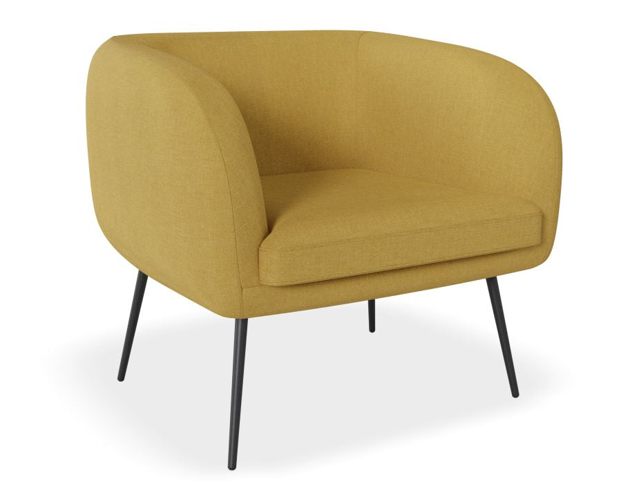 Amour Lounge Chair in Tuscan Yellow - Modern Accent Chair for Living Room, Bedroom & Office - Perfect for Relaxing, Reading & Decor