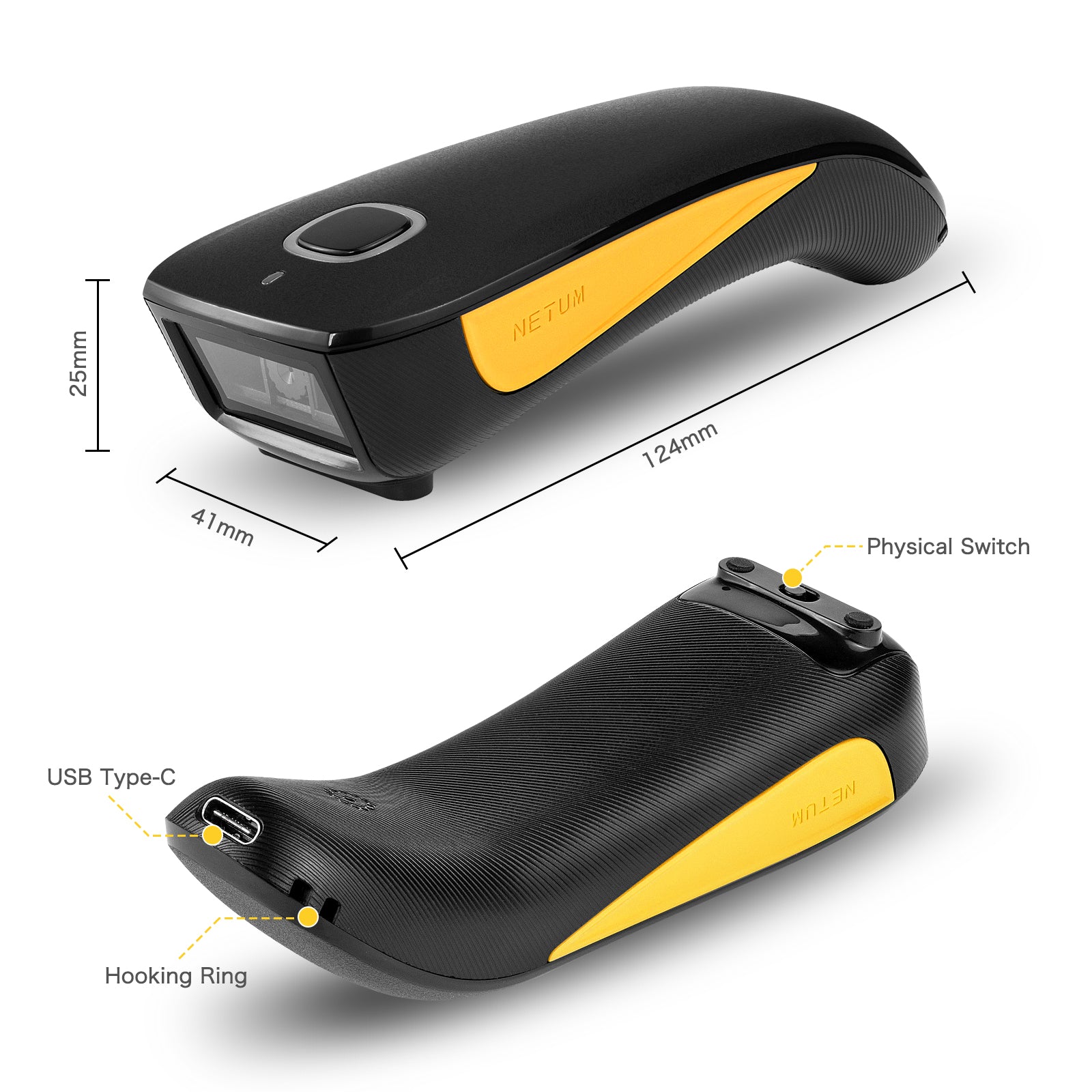 C750 2D Wireless Barcode Scanner - Fast & Accurate QR Code Reader for Retail, Warehouse & Inventory Management | USB & Bluetooth Connectivity