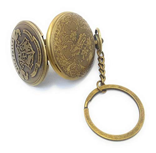 Harry Potter Metal Pocket Watch Keychain - Vintage Analog Pocket Watch for Gifts, Unisex Adults (White) | Perfect for Cosplay, Collectibles, and Harry Potter Themed Parties