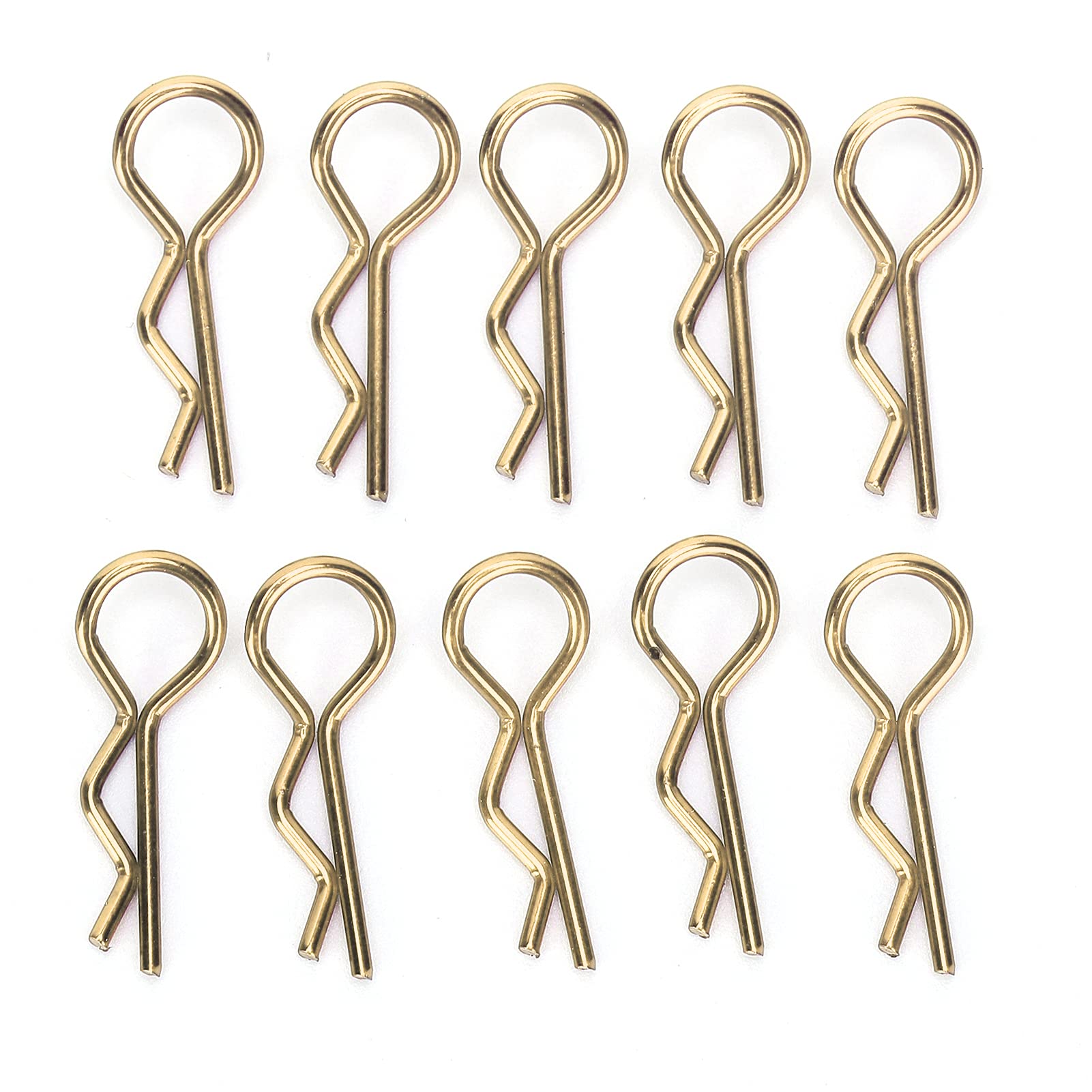 Premium Metal RC Body Clips for 1/5 1/6 1/8 1/10 Scale RC Cars - Gold Color, Easy Installation & Durable Compact Design - Perfect for RC Car Shells, Off-Road Bashing & Racing Accessories