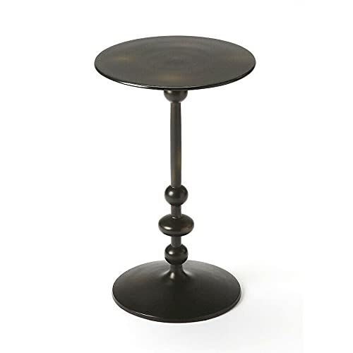 Metal Pedestal End Table - Round Small Side Table for Living Room, Bedroom, Entryway | Foldable Coffee Table, Console Table, Kitchen & Dining Table | Perfect for Small Spaces, Apartments & Home Decor