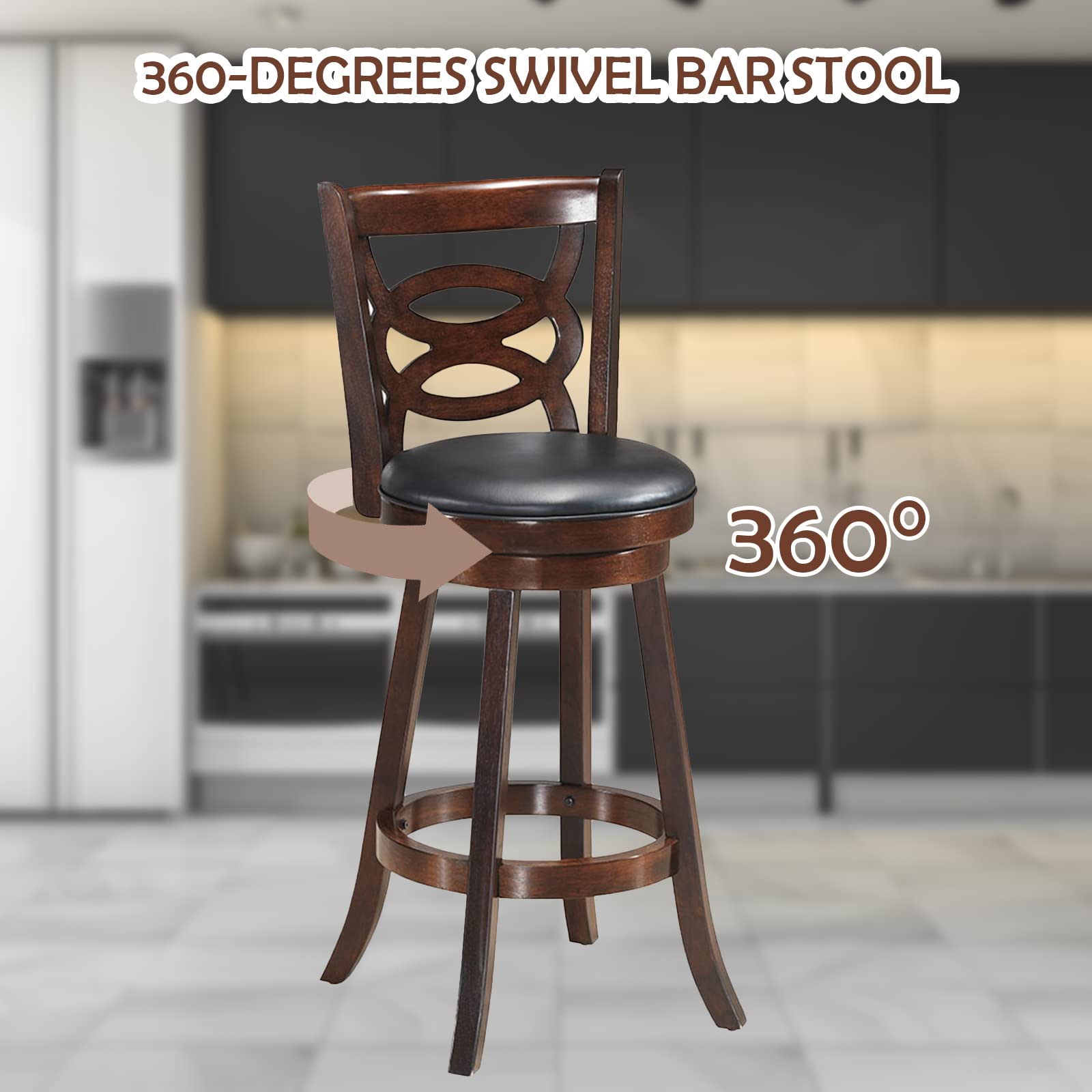 COSTWAY Bar Stools Set of 2 - 29
