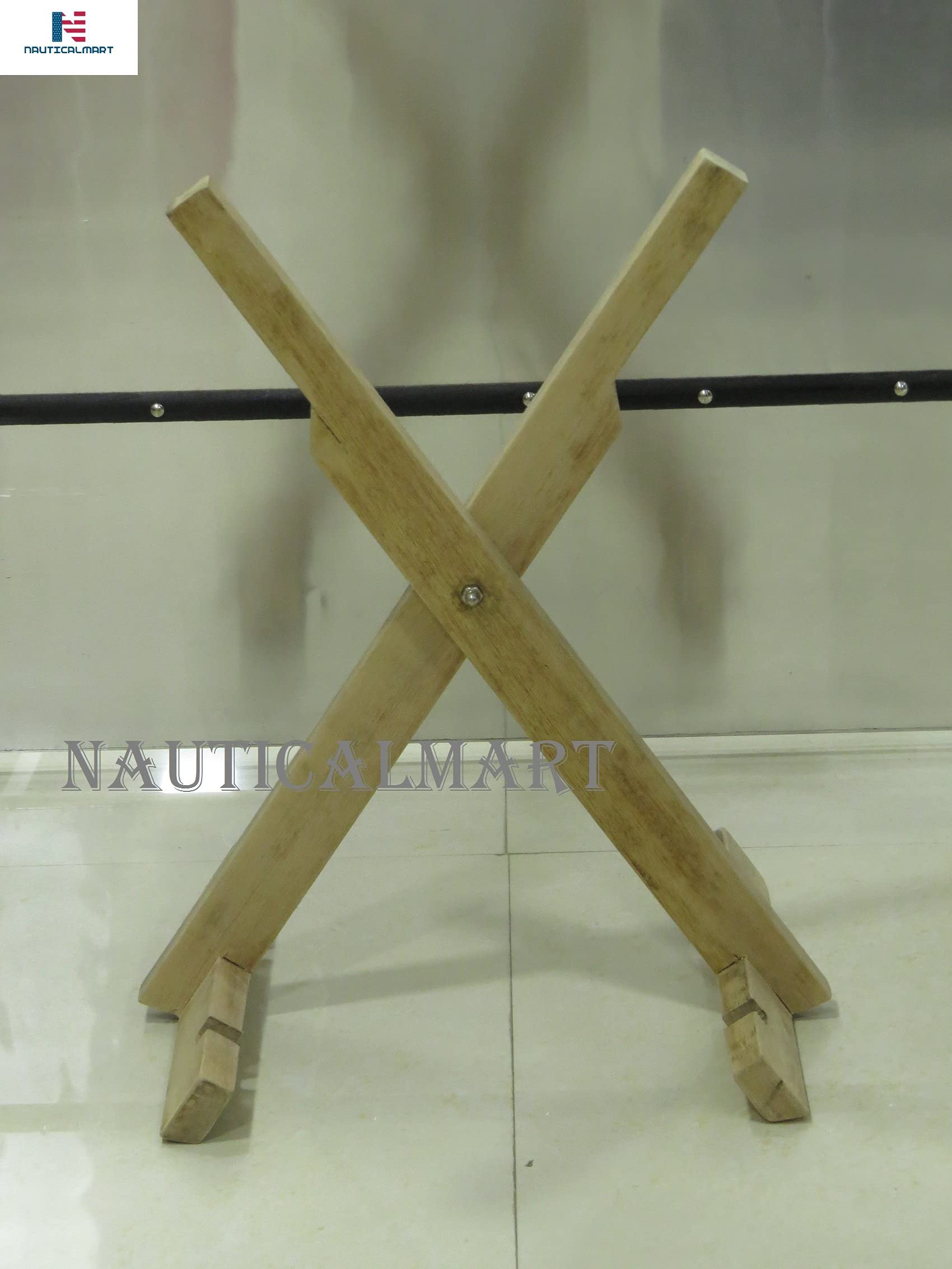 NauticalMart Armor Shield Stand - Premium Wooden Display Stand for Swords, Knives & Collectibles - Perfect for Home Decor, Medieval Themed Rooms & Weapon Collections