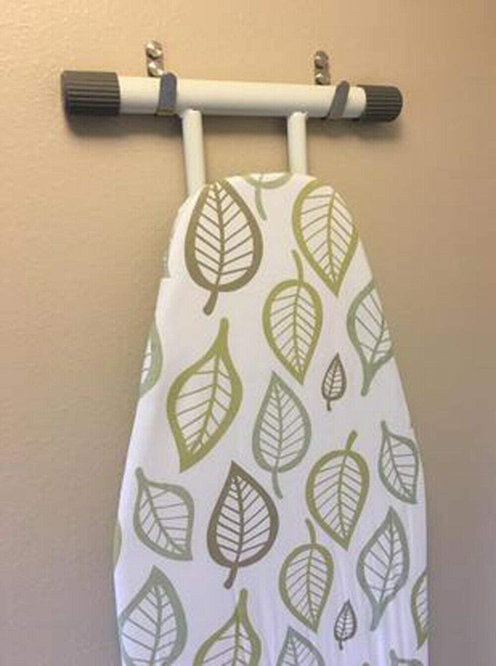 Wall Mounted Ironing Board Holder - Heavy Duty Steel Hook for Laundry Room & Closet Organization - White/Black/Silver - Space Saving Storage Solution for Ironing Boards, Irons & Accessories - Perfect for Small Apartments & Home Laundry Areas