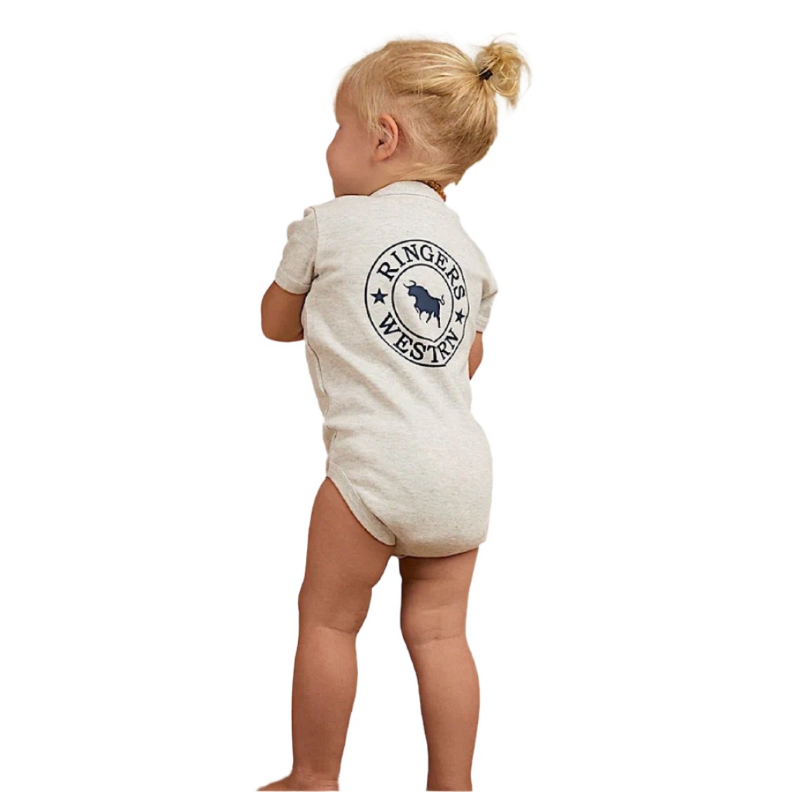 Ringers Western Babies Romper - Soft Grey Marle Cotton Jumpsuit for Boys & Girls | Perfect for Playtime, Photoshoots & Casual Outings