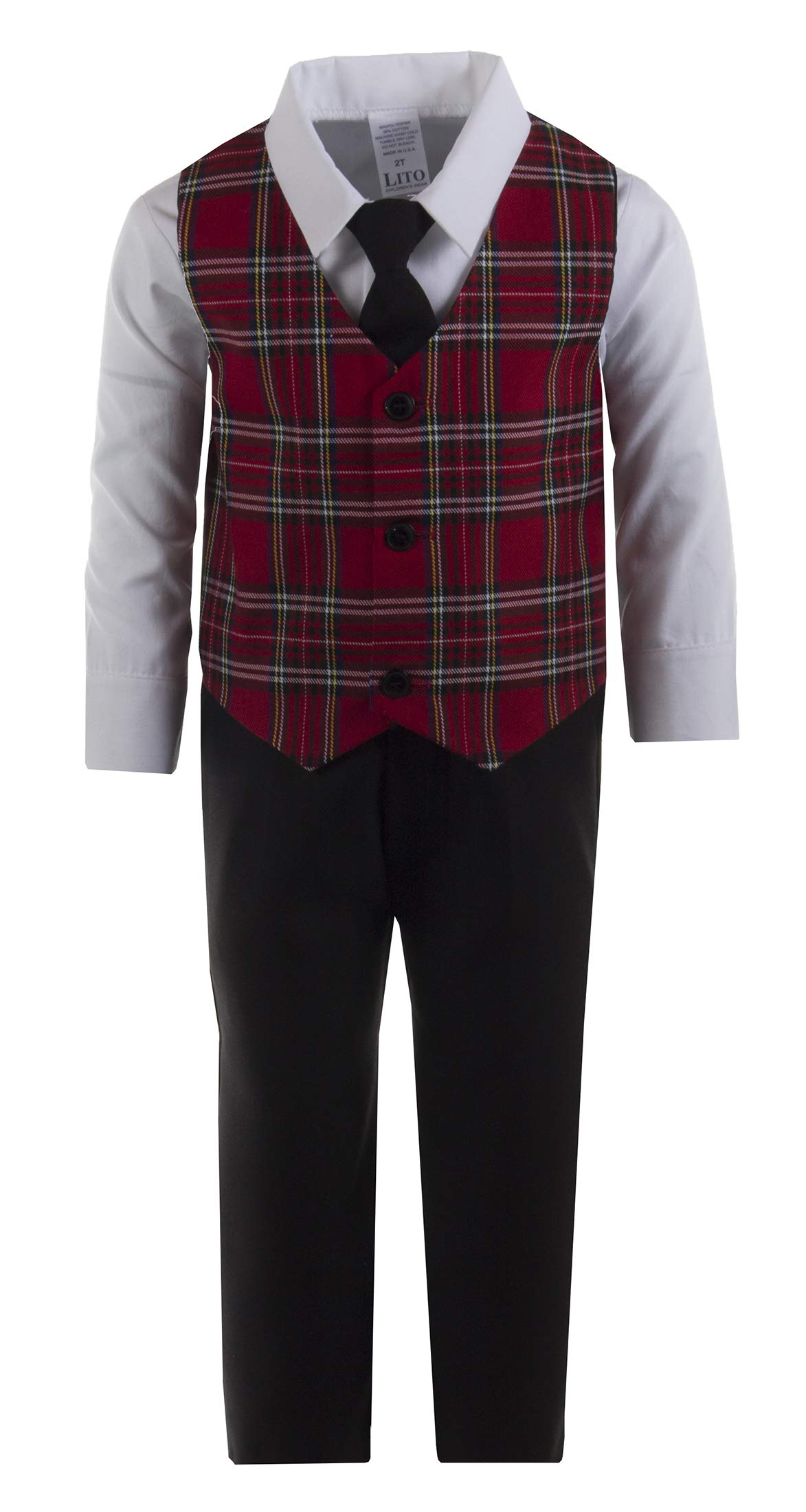 Stylish Kids Red Holiday Pant Set with Vest - Perfect for Christmas, Family Photos & Special Occasions