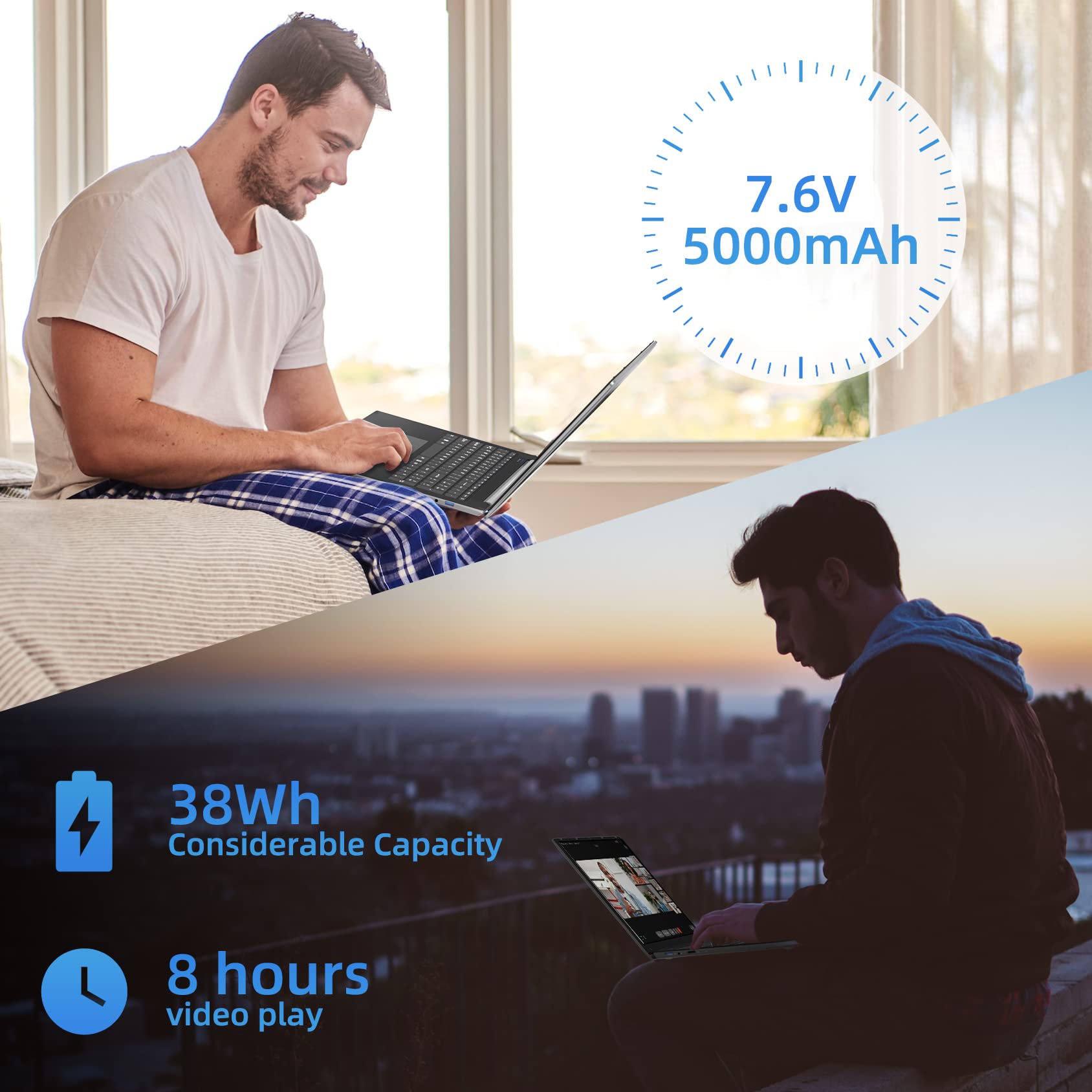 Naclud 17.3 Inch Laptop - 4GB DDR4 RAM, 128GB SSD (Expandable to 512GB via TF Card), Intel Celeron Dual-Core Processor, Full HD 1920x1080 Display, 2x USB 3.0 Ports, Dual Band WiFi, Bluetooth 4.2 - Includes 8-Language Keyboard Protector | Perfect for Home Office, Online Learning & Business Travel