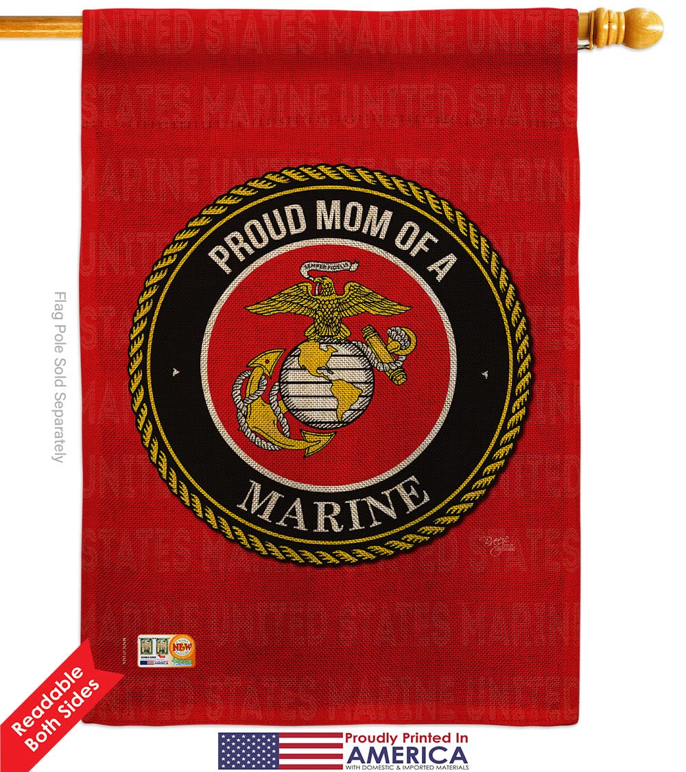 USMC Semper Fi Burlap Garden House Flags Kit - Double-Sided 28x40 Inch Armed Forces Marine Corps Yard Banner - Perfect for Military Veterans, Retirees & Patriotic Home Decor