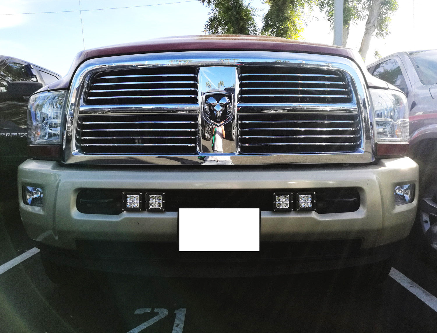 40W CREE LED Pods with Lower Bumper Mounting Bracket - Compatible with 2009-2018 Dodge RAM 2500 & 3500 - Off-Road Lighting for Trucks, Fog Lights, Trail Driving, and Nighttime Visibility