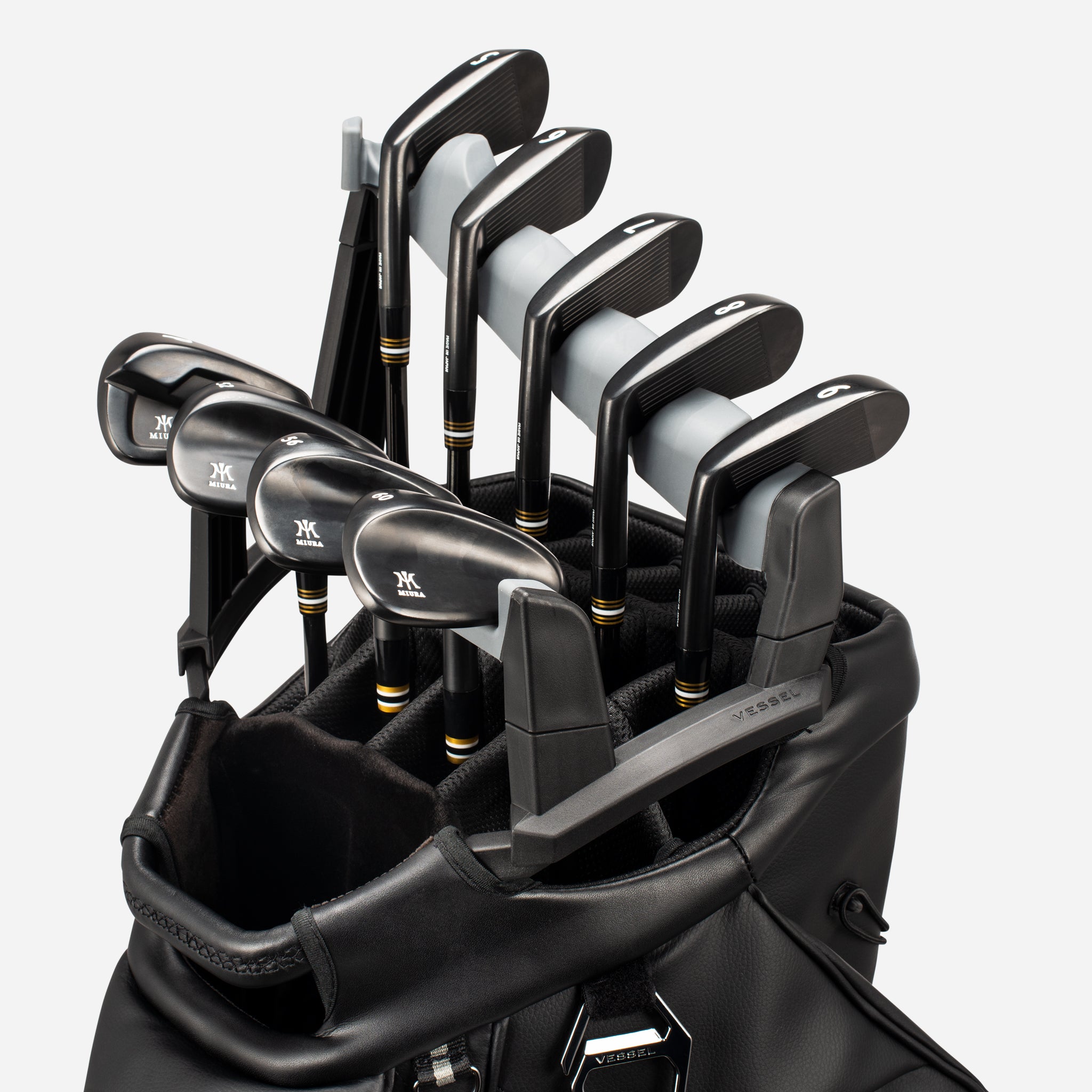 Premium Golf Club Organizer - Heavy Duty Golf Bag Holder with Adjustable Dividers for Clubs & Accessories | Perfect for Home, Garage, or Golf Course Storage