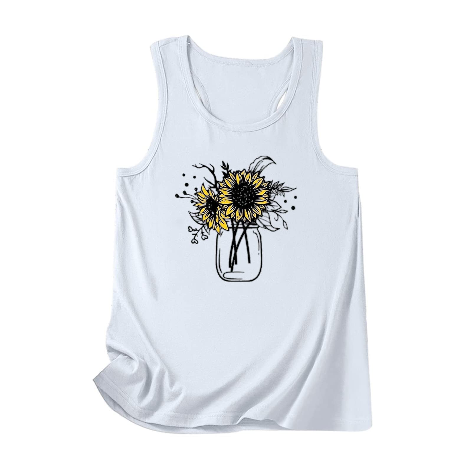 MOXIU Women's Sleeveless Workout Tank Tops - Loose Fit Athletic Running Shirts, Breathable Summer Graphic T-Shirts for Gym, Yoga & Outdoor Activities