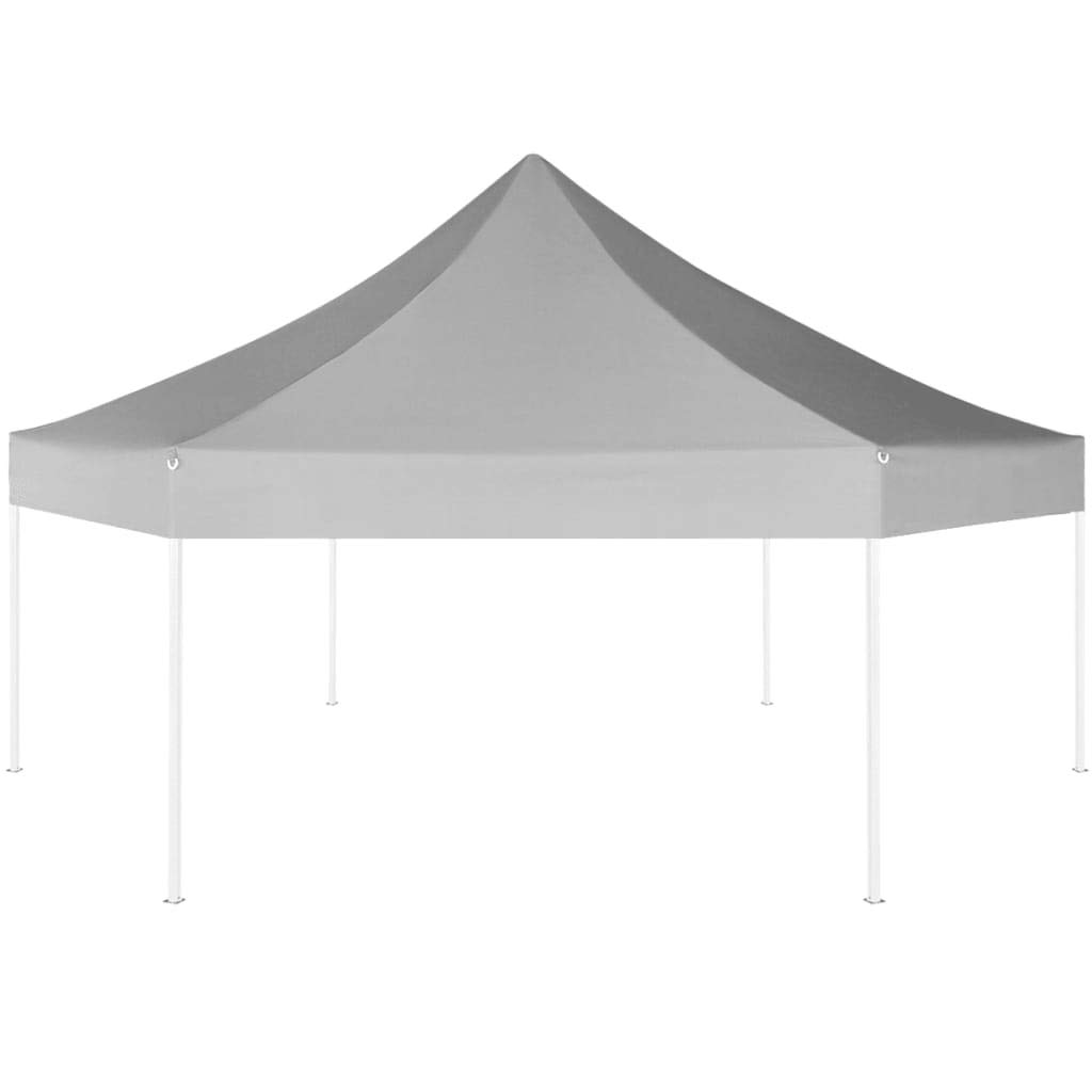 11.8'x10.2' Hexagonal Pop-Up Canopy Tent - Instant Folding Outdoor Shelter with Legs, Portable Gray Marquee for Camping, Beach, Picnics & Outdoor Events