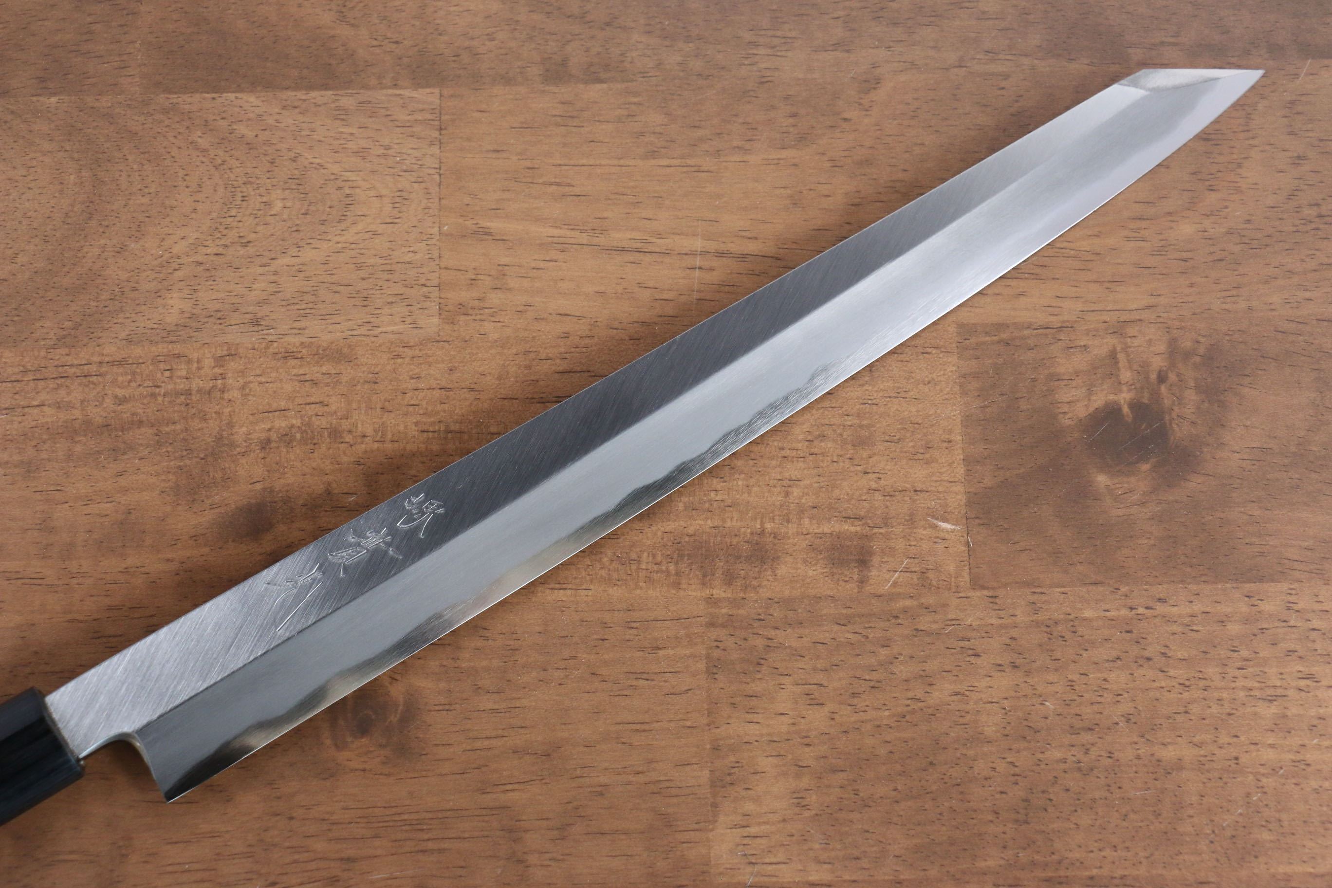 Premium Jikko White Steel No.2 Kiritsuke Yanagiba Knife 330mm with Exquisite Shitan Handle - Perfect for Sushi Chefs & Japanese Cuisine Preparation