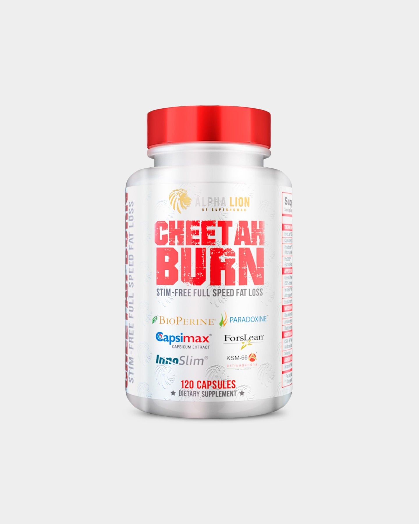 Alpha Lion Cheetah Burn Stim-Free Fat Burner Supplement for Weight Loss & Metabolism Boost - Perfect for Pre-Workout & Fitness Routines