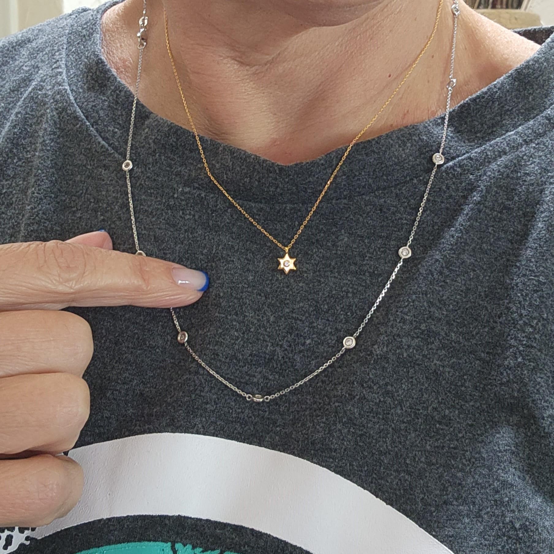Sterling Silver Jewish Star of David Necklace for Women - Alef Bet by Paula - Elegant Tiny Pendant on Chain - Perfect for Hanukkah, Bat Mitzvah & Everyday Wear