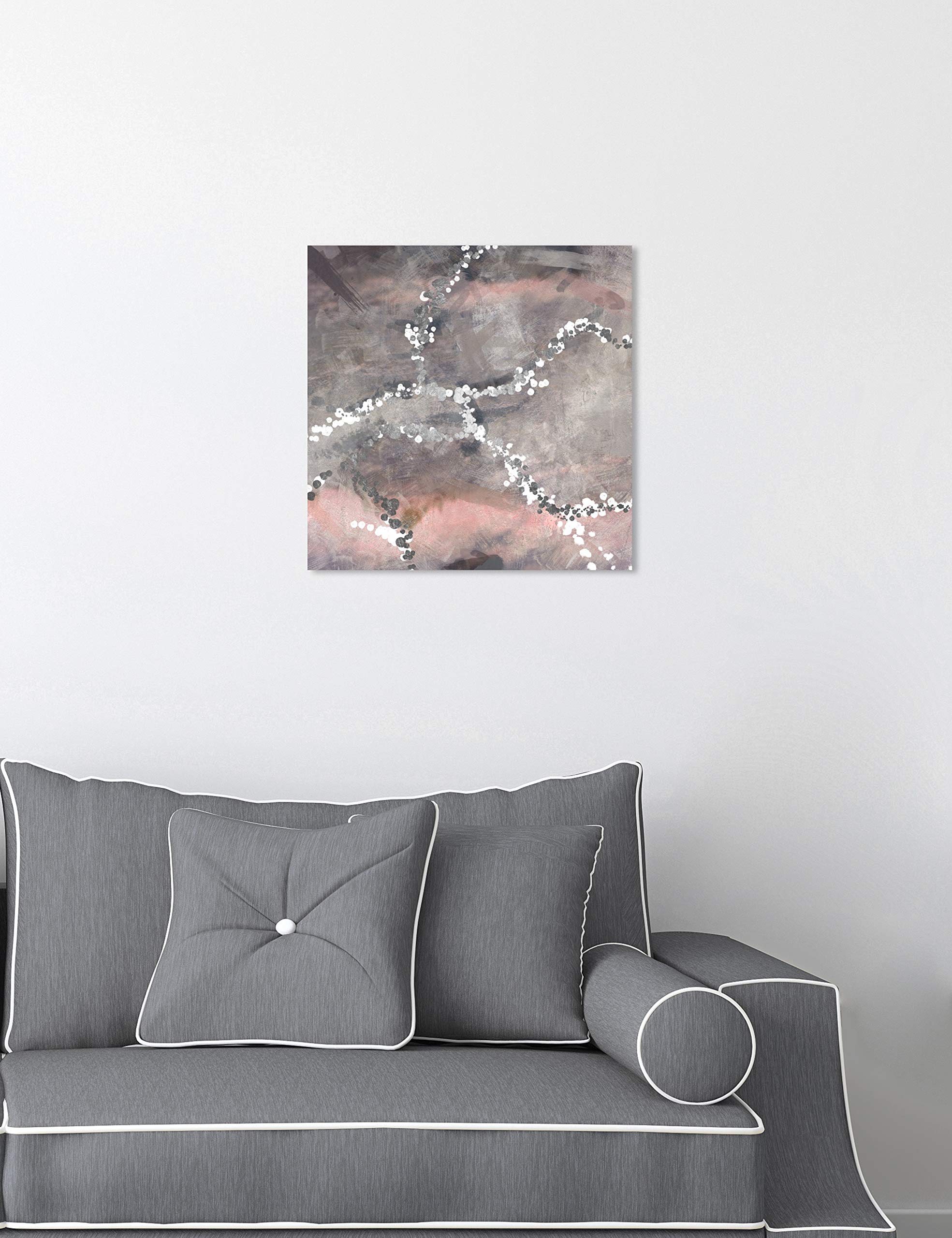 Burnt Sky Abstract Wall Art Canvas Print - 12x12 Inch Brown & White Modern Home Decor - Perfect for Living Room, Bedroom & Office