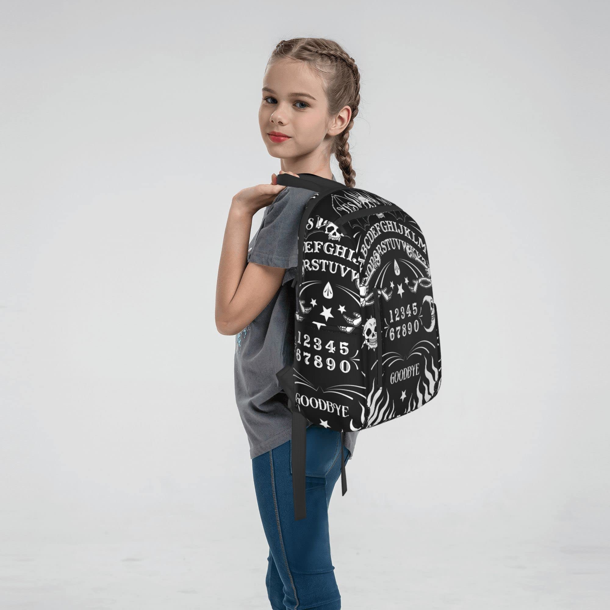 SWEET TANG Gothic Skeleton Backpack - Black Skull Tattoo Design School Bookbag for Men & Women | Perfect for College, Work, Travel & Halloween Costume