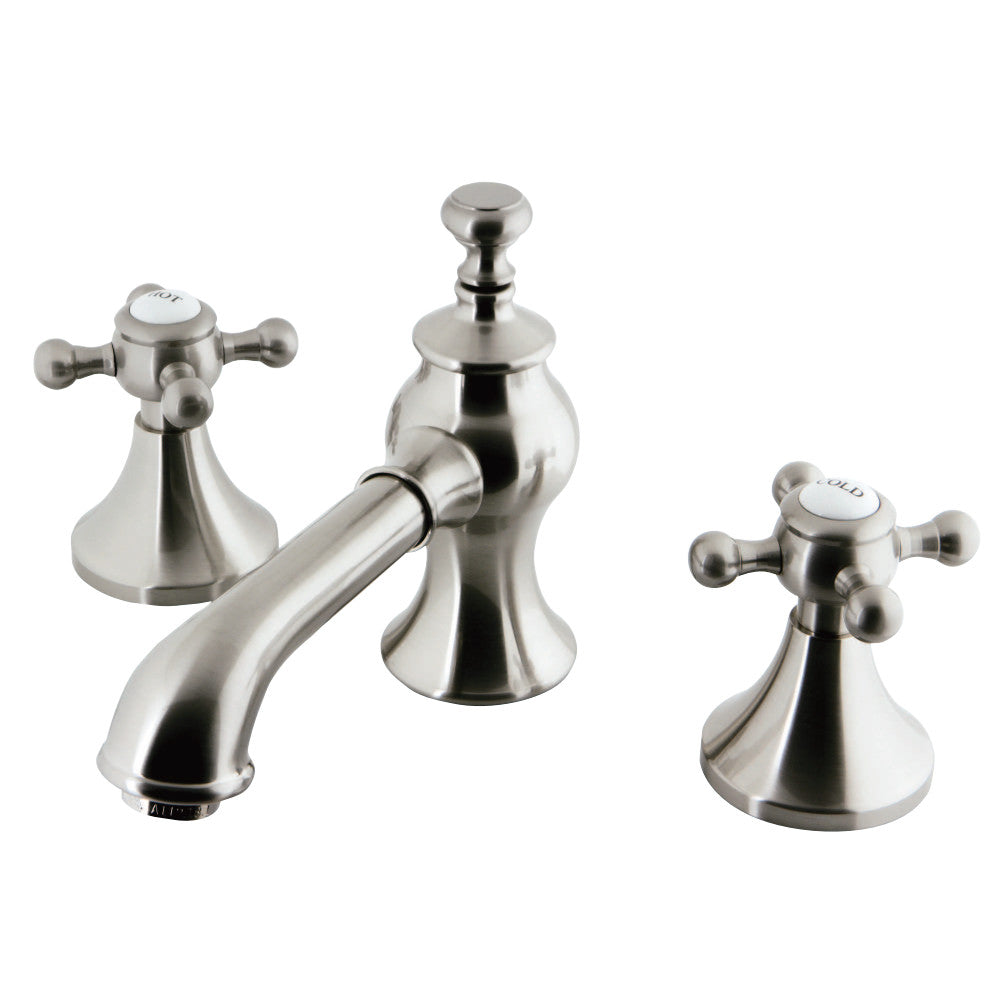 English Country Style Widespread Bathroom Faucet with Cross Handles - Perfect for Vintage Farmhouse & Traditional Bathroom Decor