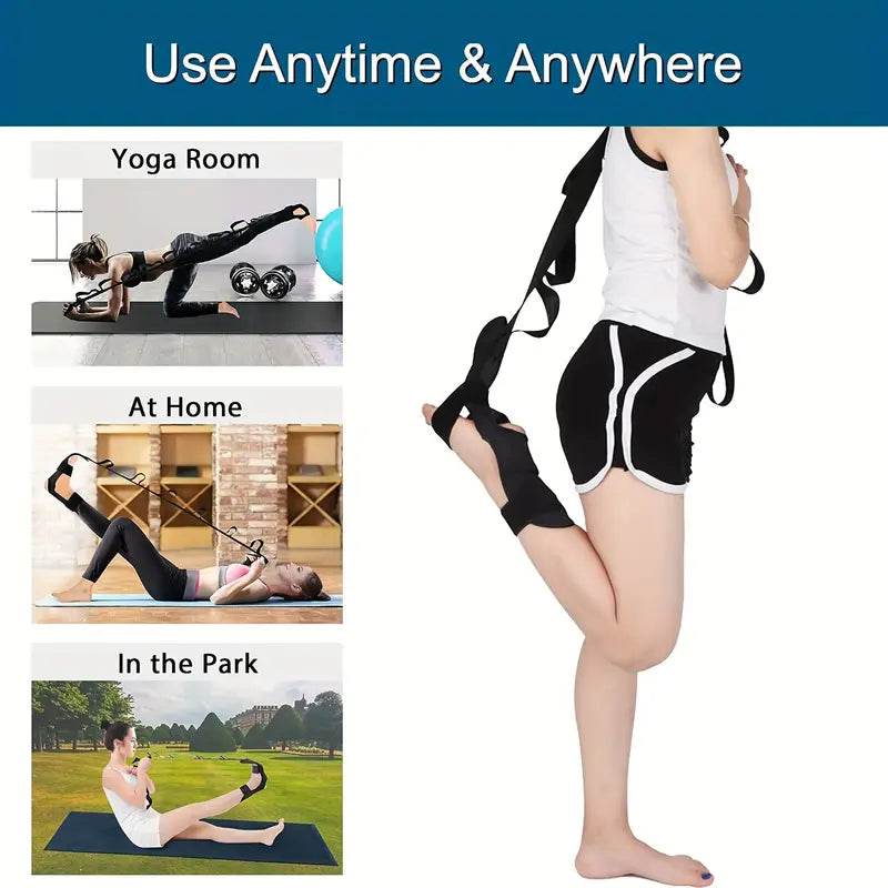 Yoga Stretching Strap for Foot and Calf - Flexible Exercise Band for Stretching, Flexibility & Physical Therapy - Perfect for Yoga, Pilates, Home Workouts & Post-Injury Recovery