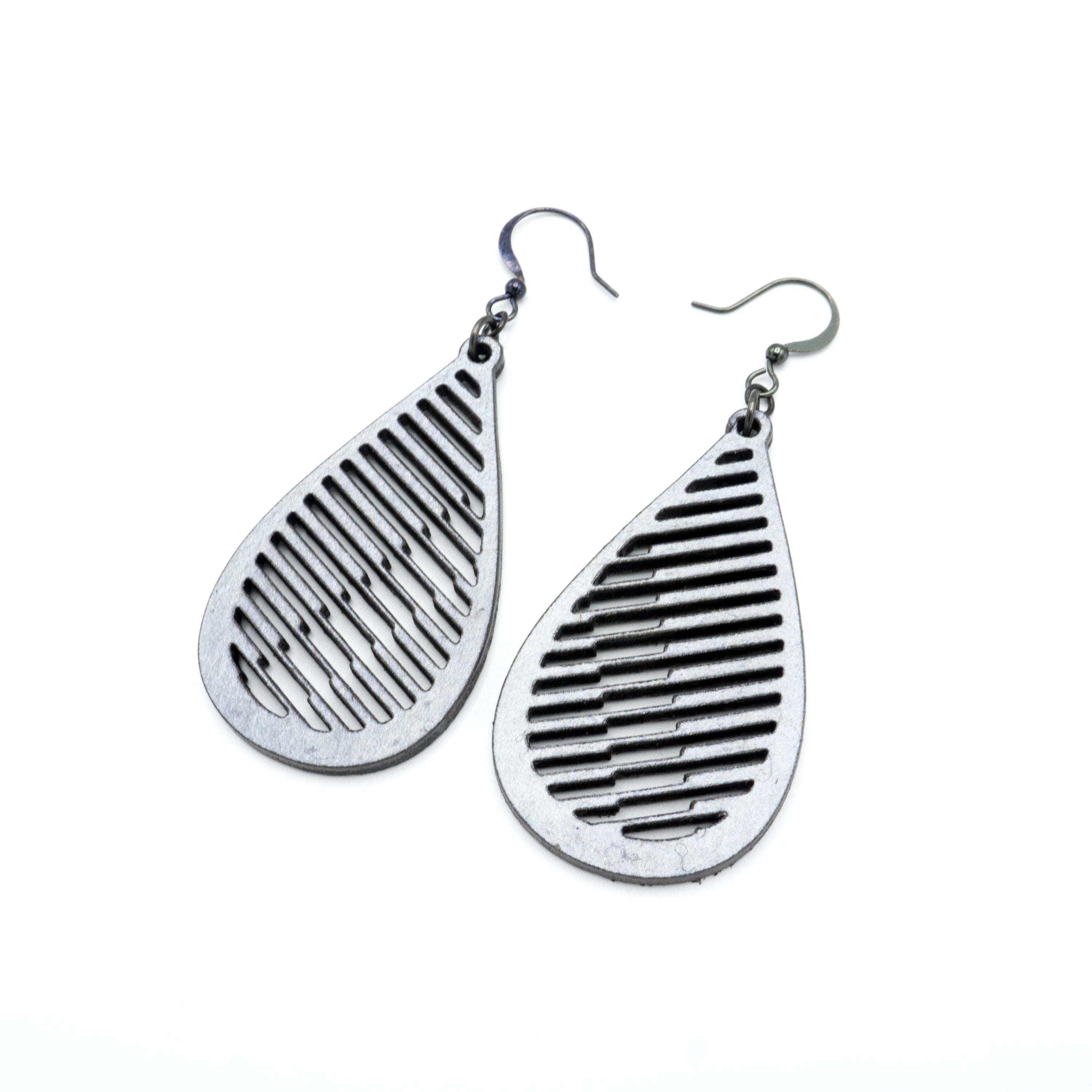 Handmade Silver Leather Earrings for Women | Boho Chic Drop 06 [S] | Perfect for Casual Wear, Parties & Gift Giving