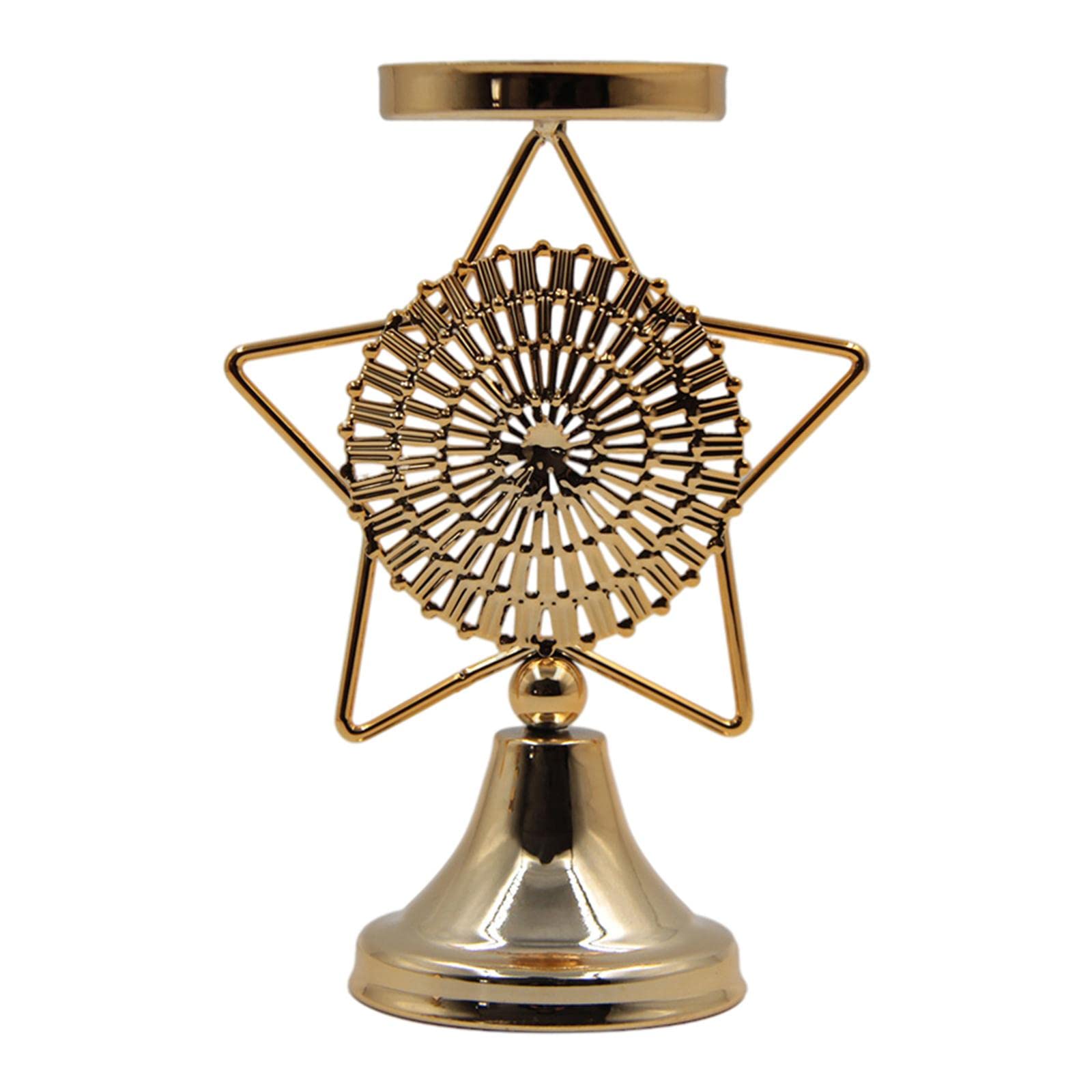 Moon & Stars Pillar Candle Holder - Elegant Church Centerpiece for Weddings, Home Decor & Spiritual Ceremonies