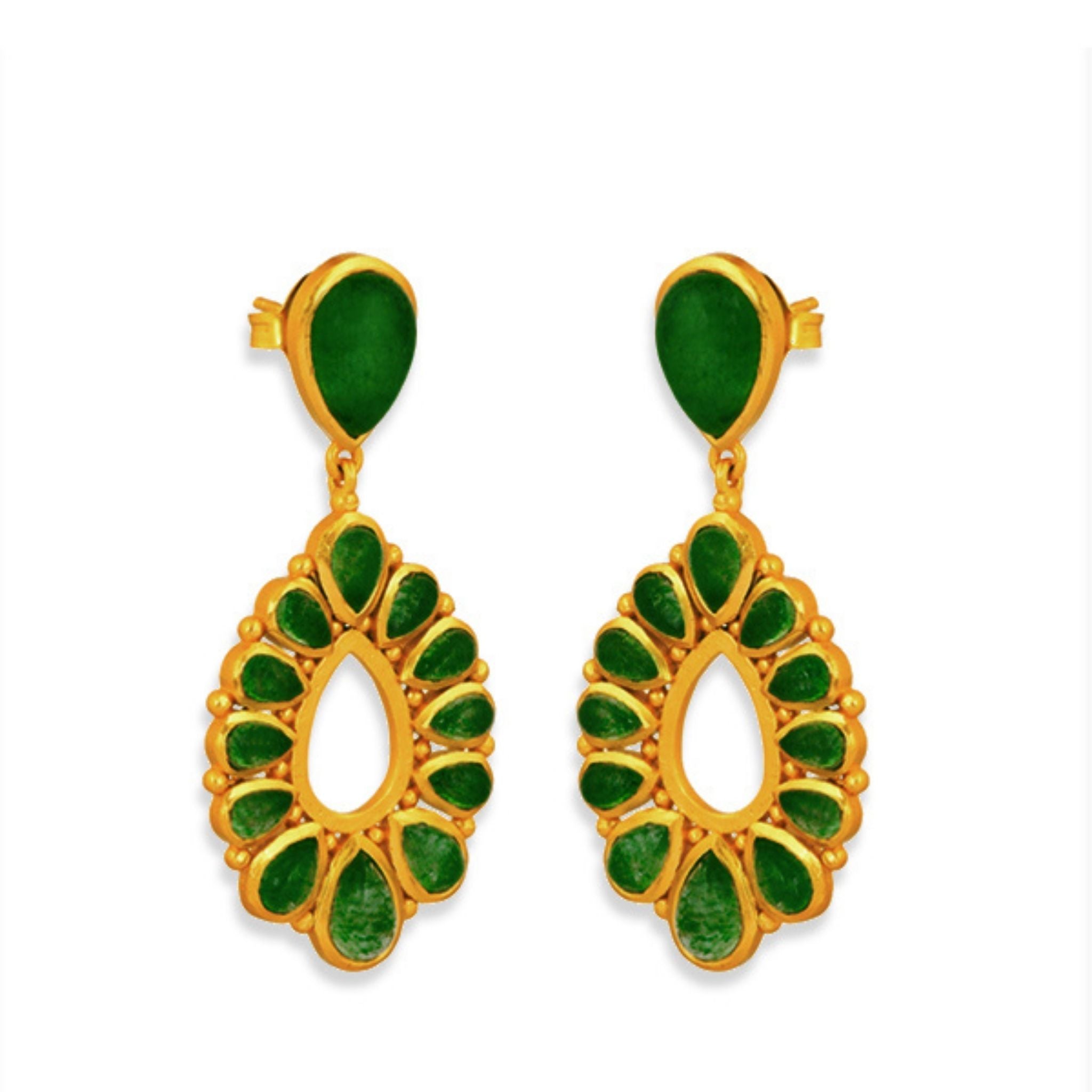Green Strawberry Quartz Drop Earrings – Boho Chic Dangle Jewelry for Women | Perfect for Weddings, Parties & Everyday Wear