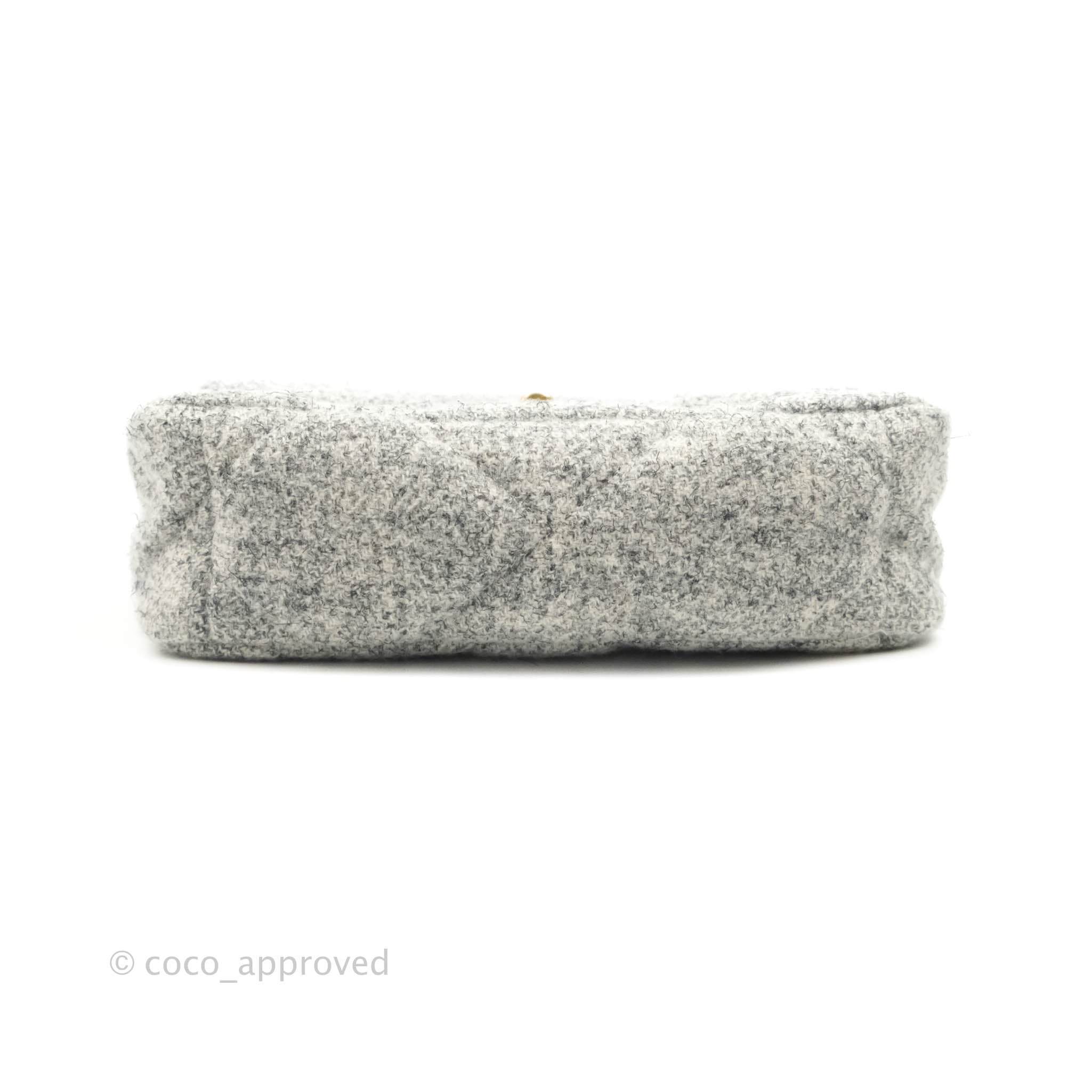 Chanel 19 Small Tweed Handbag in Light Grey with Mixed Hardware - Luxury Crossbody Bag for Women, Perfect for Work, Date Night & Special Occasions
