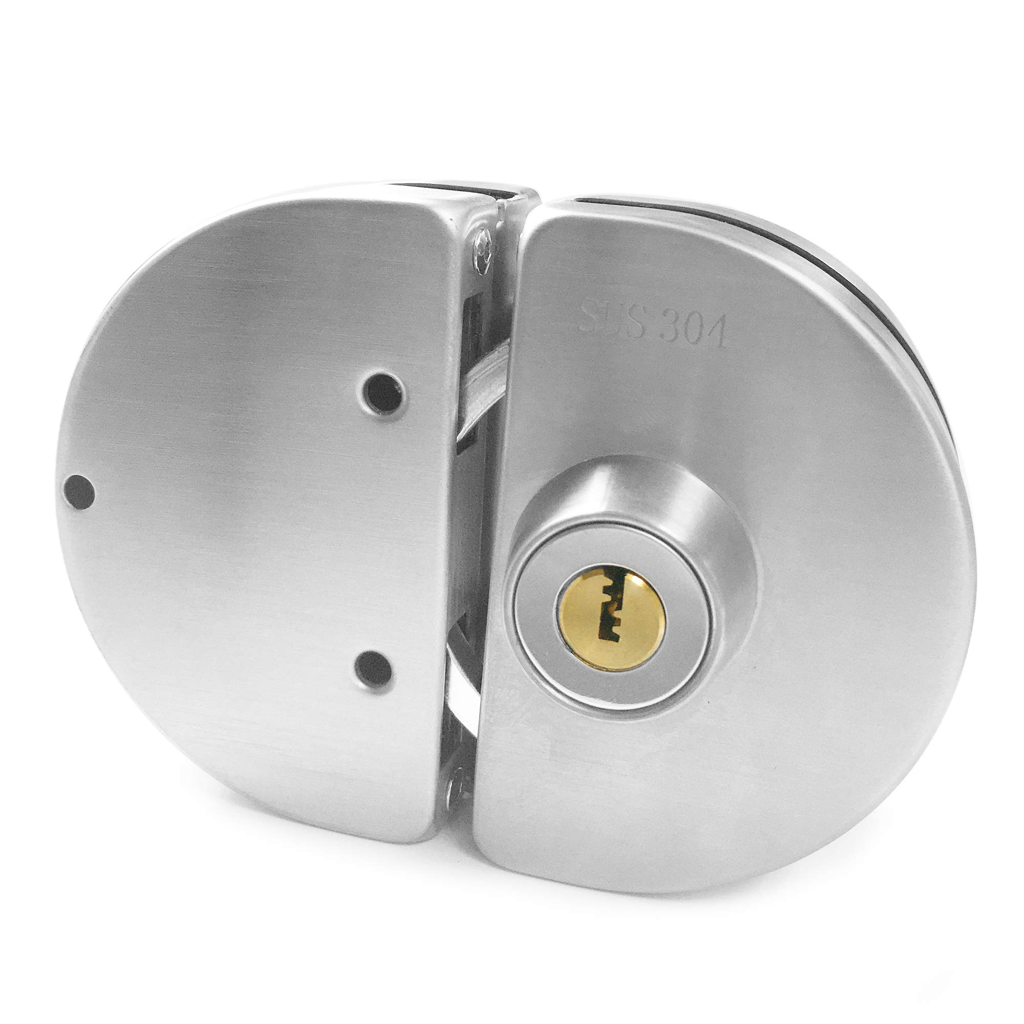 Stainless Steel Glass Door Lock for 10-12mm Glass - Office & Home Use