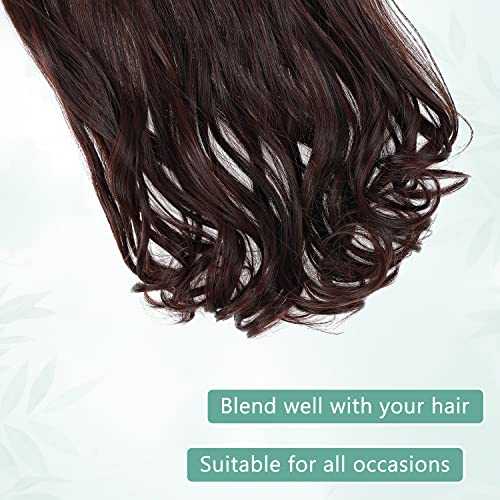 Premium Curly Synthetic Invisible Wire Hair Extensions - Seamless Clip-In Extensions for Volume & Length - Perfect for Parties, Weddings & Everyday Styling