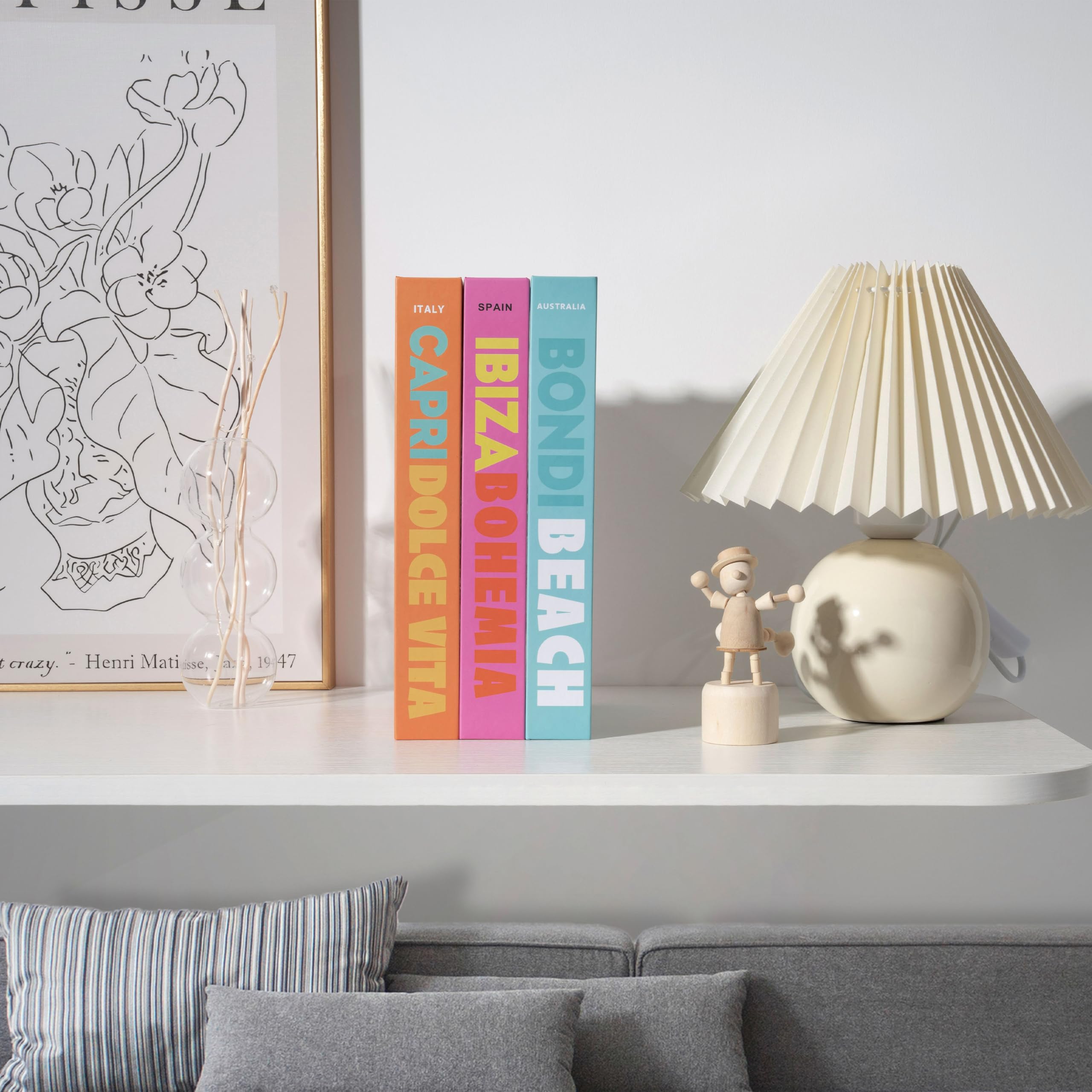 Preppy Room Decor Books Set of 3 - Faux Coffee Table & Bookshelf Decor for Home Aesthetic