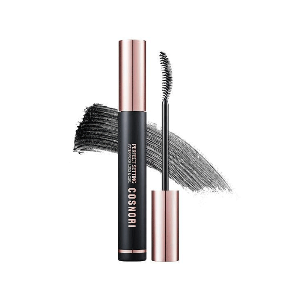 COSNORI Perfect Setting Waterproof Mascara 7ml - Long Lasting Volumizing & Lengthening Mascara for Dramatic Lashes - Ideal for Daily Wear, Special Occasions & Water Activities