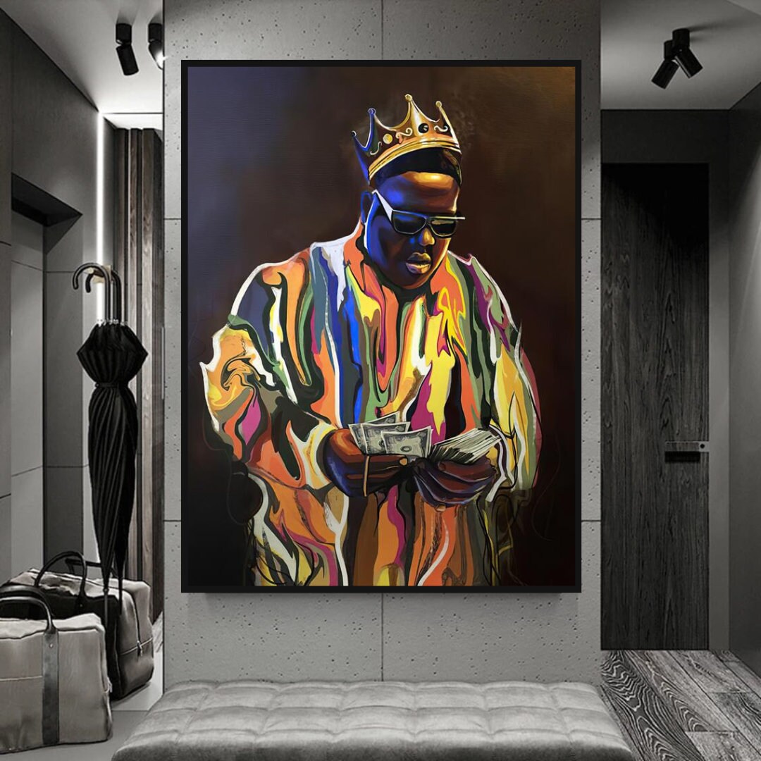 Biggie Smalls Canvas Wall Art - Authentic Hip Hop Poster for Bedroom & Living Room Decor | Notorious B.I.G. Rapper Painting