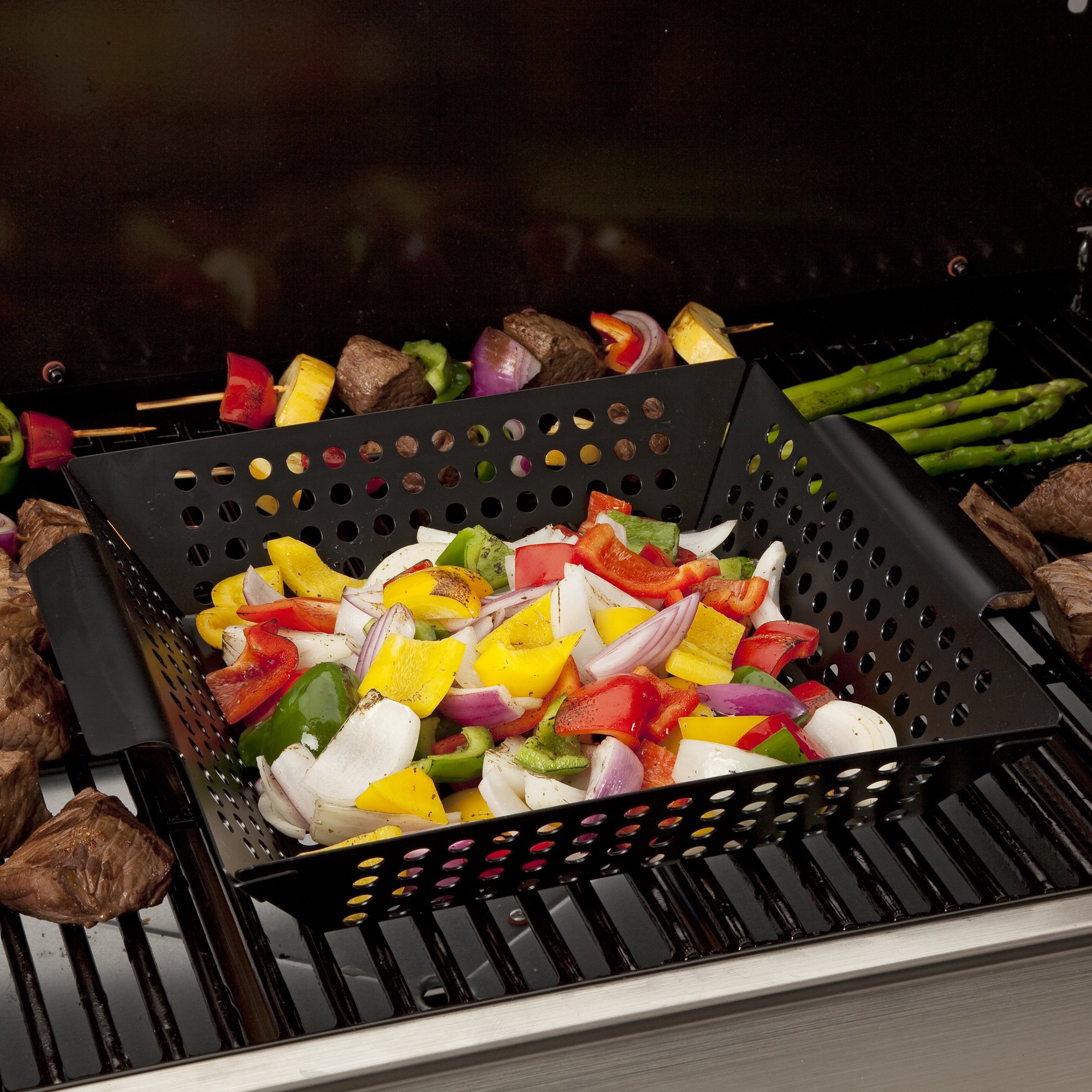 Premium Cuisinart Deluxe 20-Piece Stainless Steel Grill Set with Non-Stick Grill Wok - Perfect for BBQ, Outdoor Cooking & Backyard Parties - Model CGS-5020 & CNW-328