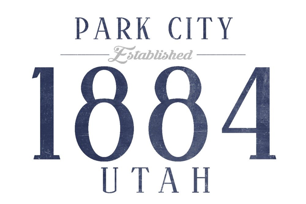 Park City Utah Established Date Blue 12x18 Wall Art Poster - Vintage Town Map Decor for Home, Office & Living Room