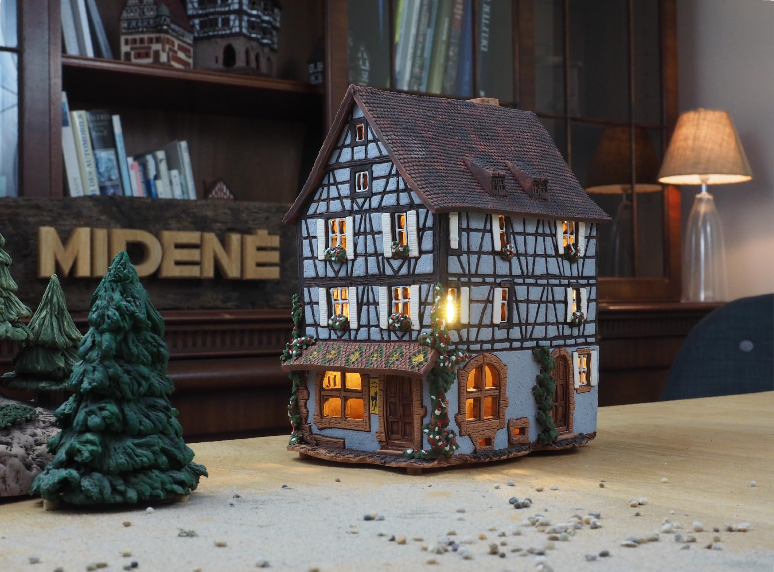 Handmade Ceramic Tealight Candle Holder - Miniature Aroma Light House Decor from Alsace France | Perfect for Home Decor, Wedding Centerpieces & Romantic Ambiance