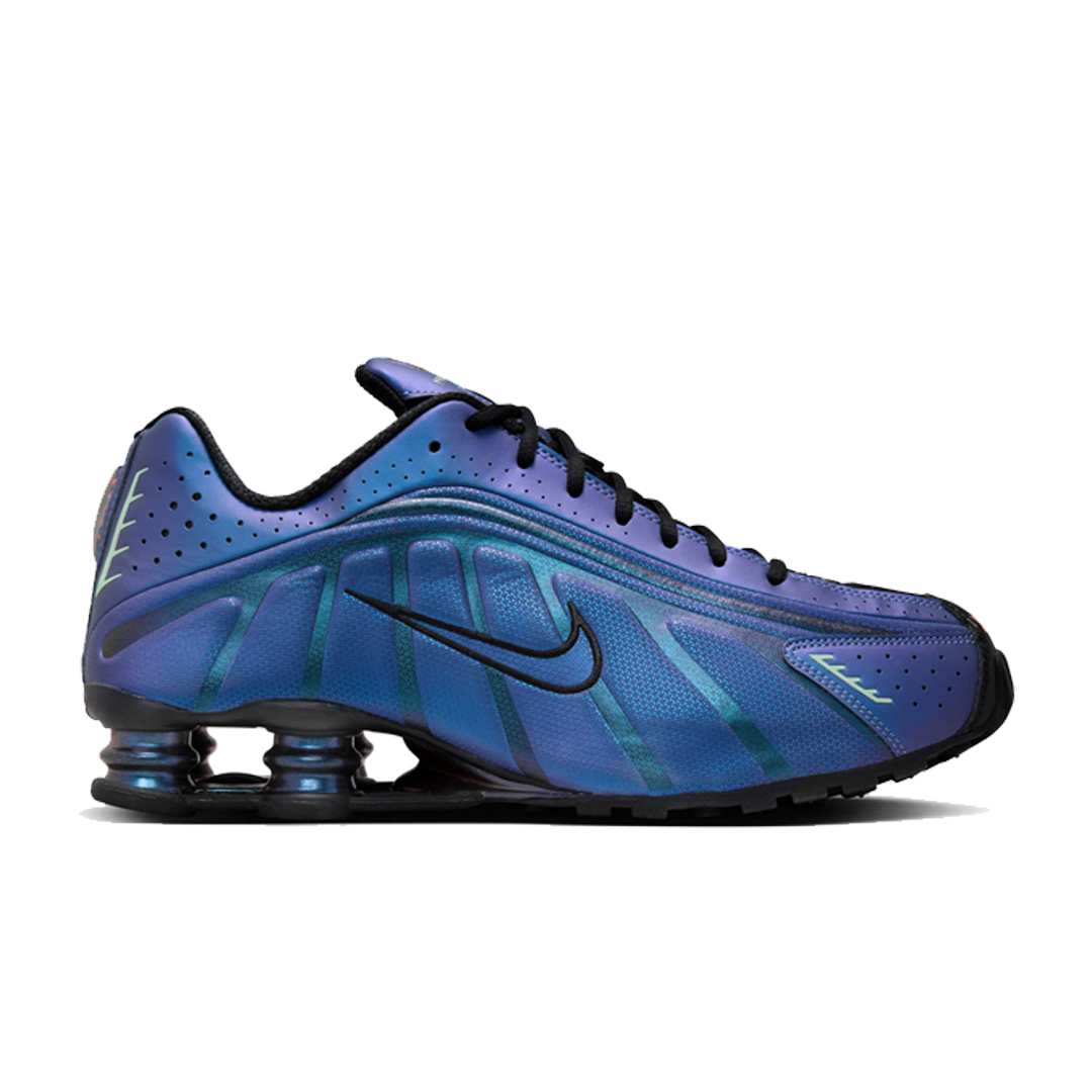 SHOX R4 Running Shoes for Men - Metallic Silver/Black - Lightweight & Cushioned for Jogging, Gym & Daily Wear
