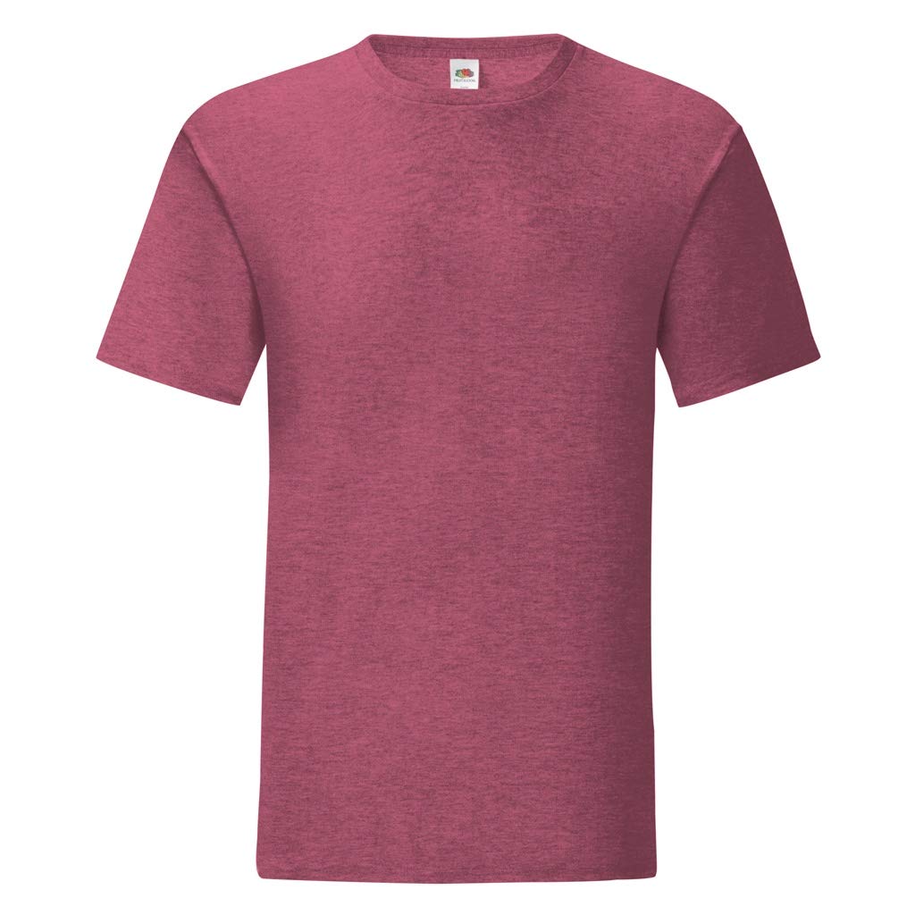 Fruit of the Loom Men's Classic Cotton T-Shirt - Medium Size, Heather Burgundy Color - Comfortable Casual Wear for Everyday & Work