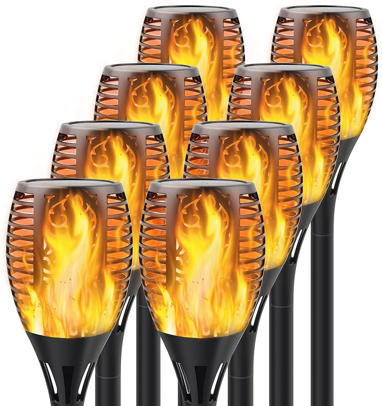 8-Pack Upgraded Solar Torch Lights - 28