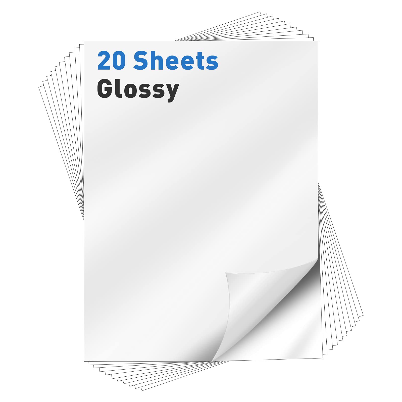 Premium Glossy White Vinyl Sticker Paper - 20 Sheets 8.5