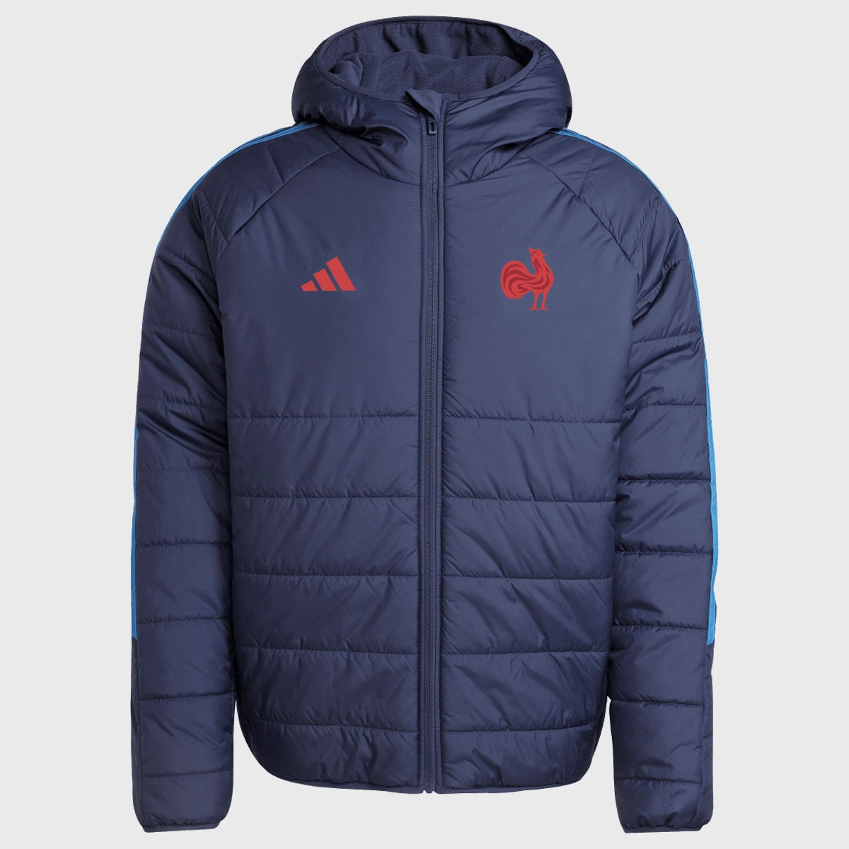 Adidas France Rugby Winter Jacket for Men - Waterproof Windproof Insulated Coat for Cold Weather - Perfect for Rugby Matches, Outdoor Sports & Winter Activities