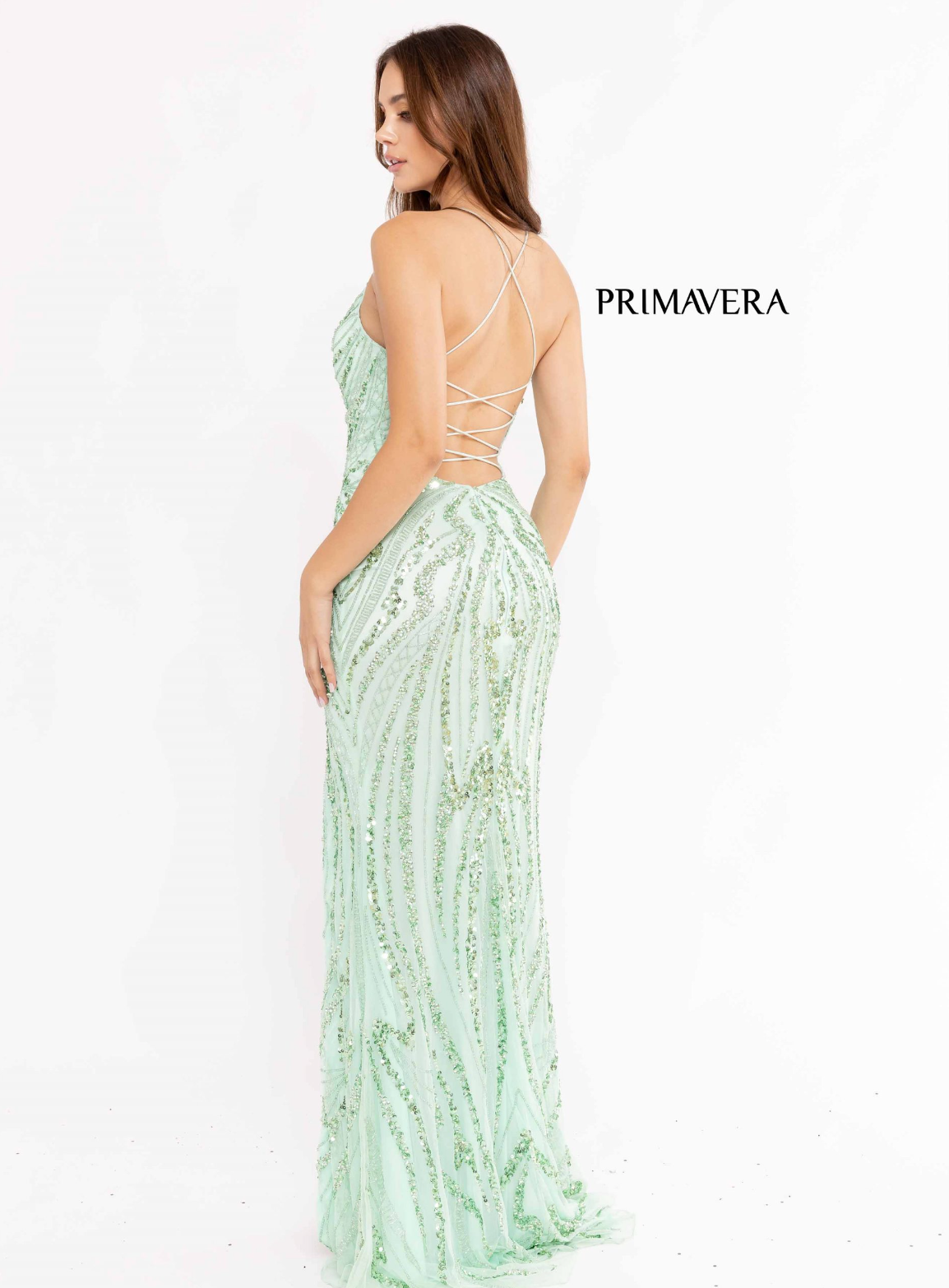 Cammy Beaded Evening Gown - Primavera Couture 3958 | Elegant Beaded Prom Dress for Women | Perfect for Weddings, Galas & Formal Events