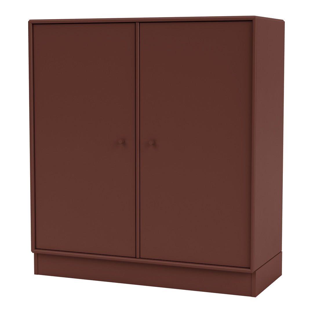 Modern 2-Door Lacquered Cabinet with Plinth Base - Stylish Storage Solution for Living Room, Bedroom or Office Organization