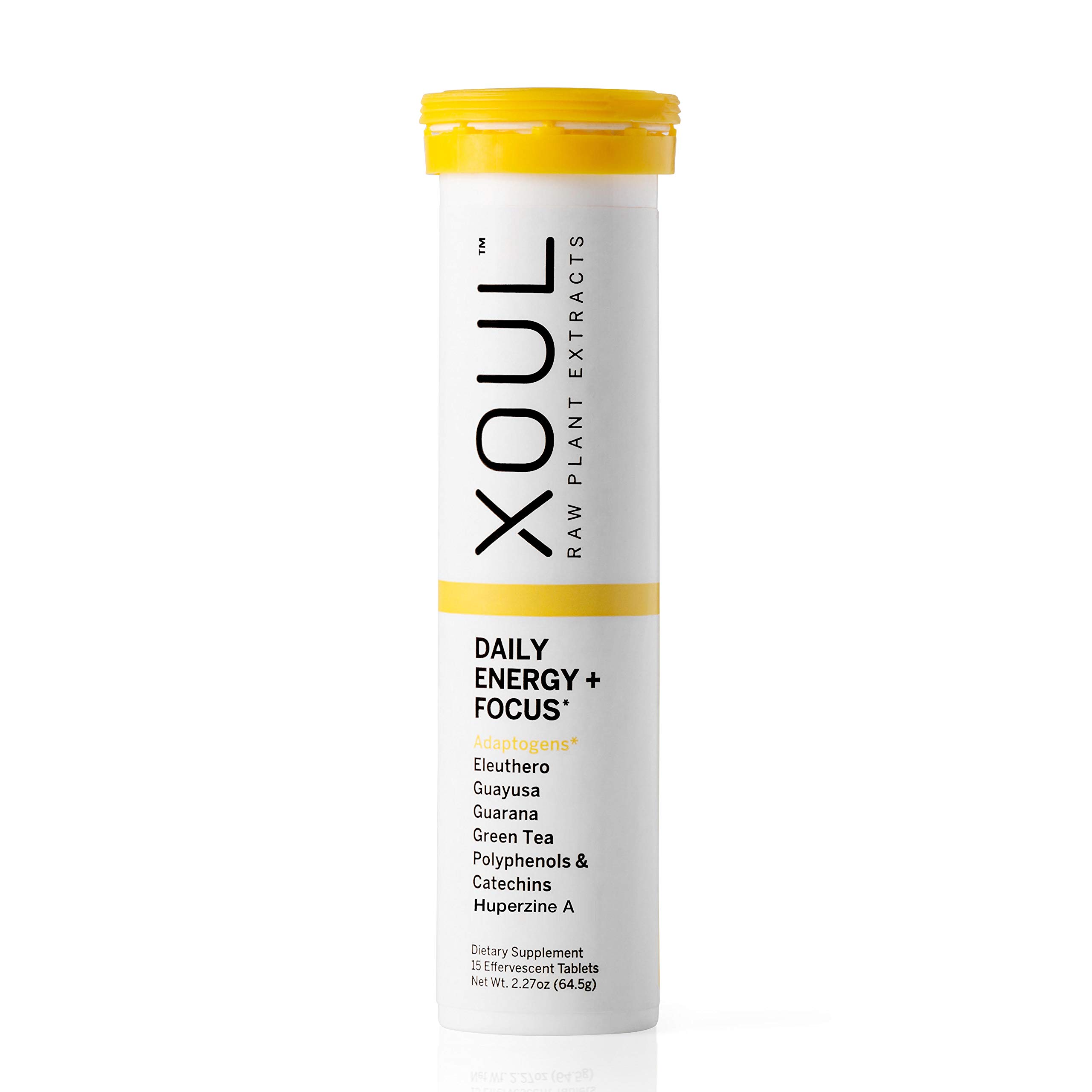 Xoul Energy + Focus: Natural Energy & Antioxidant Supplement for Enhanced Attention, Mood, Cognition & Memory - with Green Tea, Guayusa, Guarana, Eleuthero & Schisandra - 15 Servings | Boost Mental Clarity for Work, Study & Daily Focus