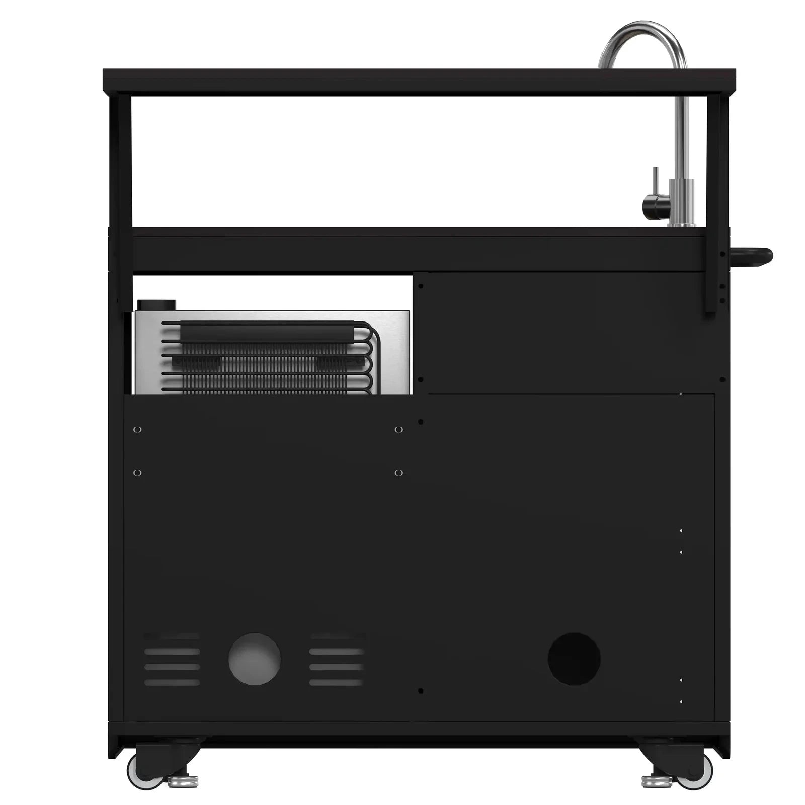Premium Forno All'Aperto Outdoor Kitchen Set FODKT2568BLK - Stainless Steel BBQ Grill Island with Side Burner & Storage - Perfect for Backyard, Patio & Poolside Entertaining