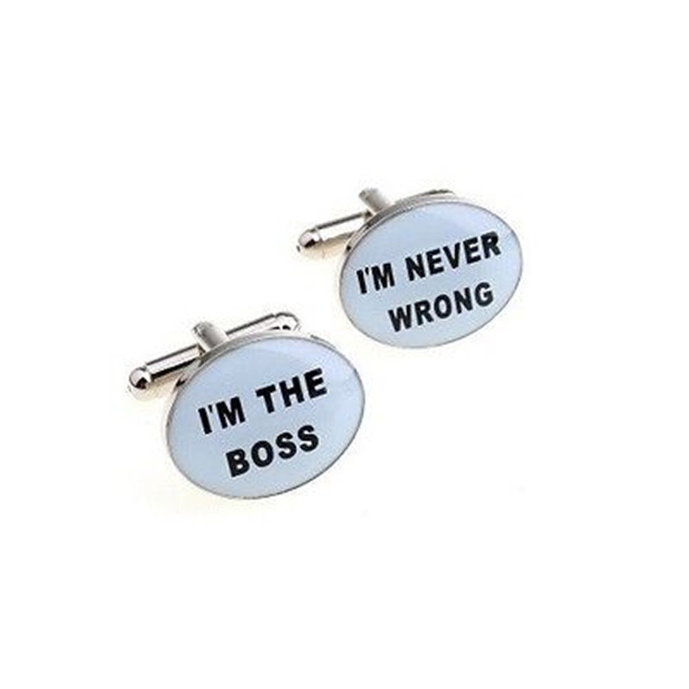Premium 'I'm The Boss' Cufflinks Set with Free Gift Box & Cleaner - Perfect for Executive Gifts, Business Meetings & Formal Occasions