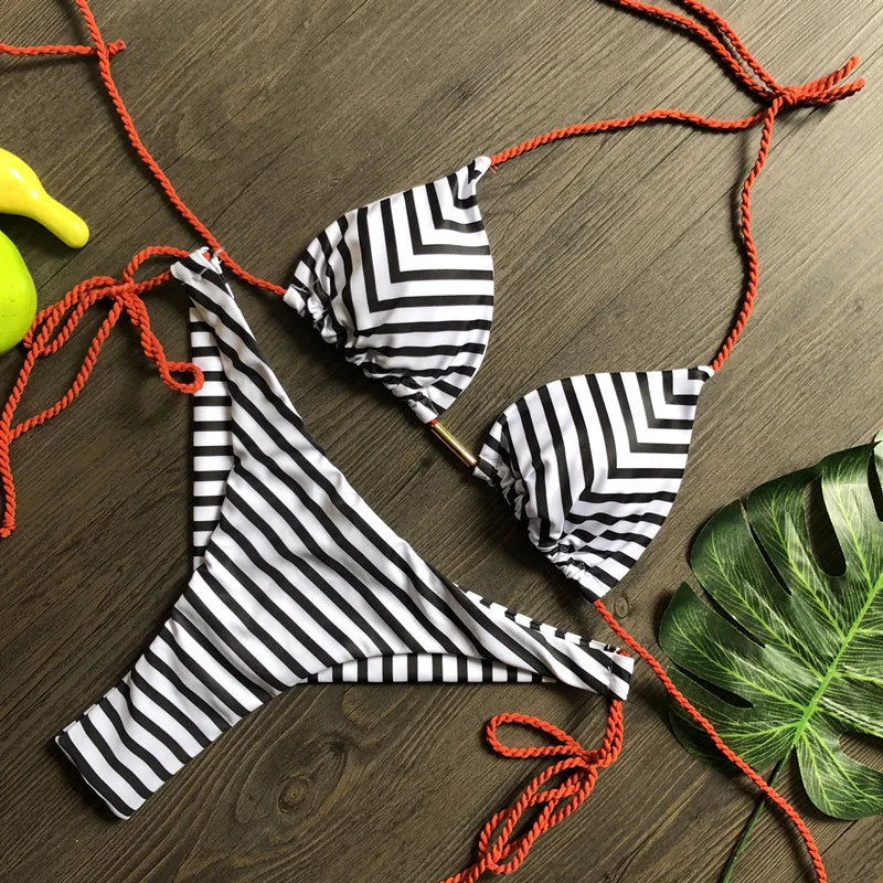 **10 Colors Sexy Push Up Bikini Set for Women - Halter Brazilian Thong Swimsuit Beachwear - Perfect for Pool, Beach, Vacation & Summer Outfits**