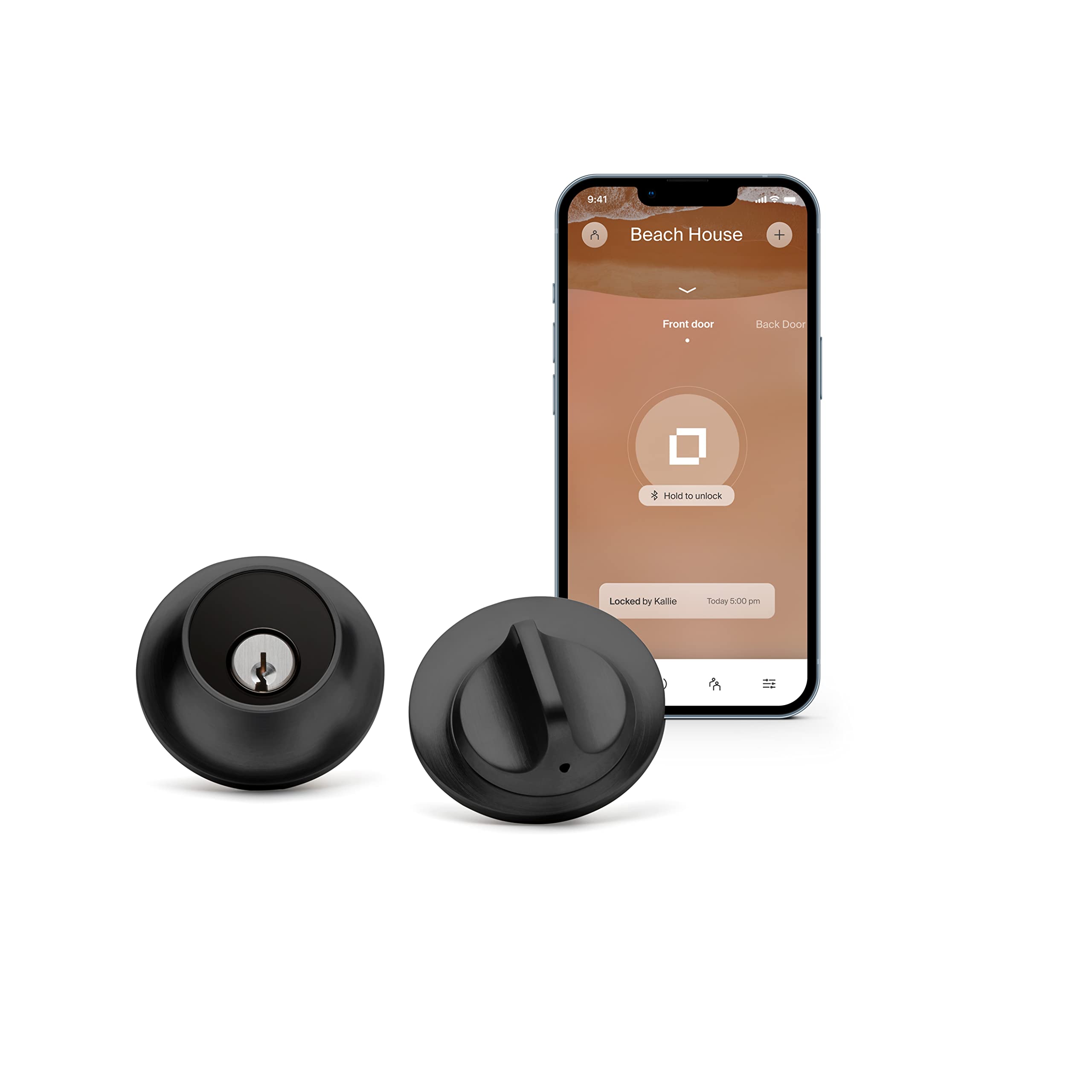 Level Lock Smart Lock Touch Edition - Keyless Entry Deadbolt with Touch, Key Card & Smartphone Control | Bluetooth Enabled, Apple HomeKit Compatible | Matte Black Finish for Modern Home Security